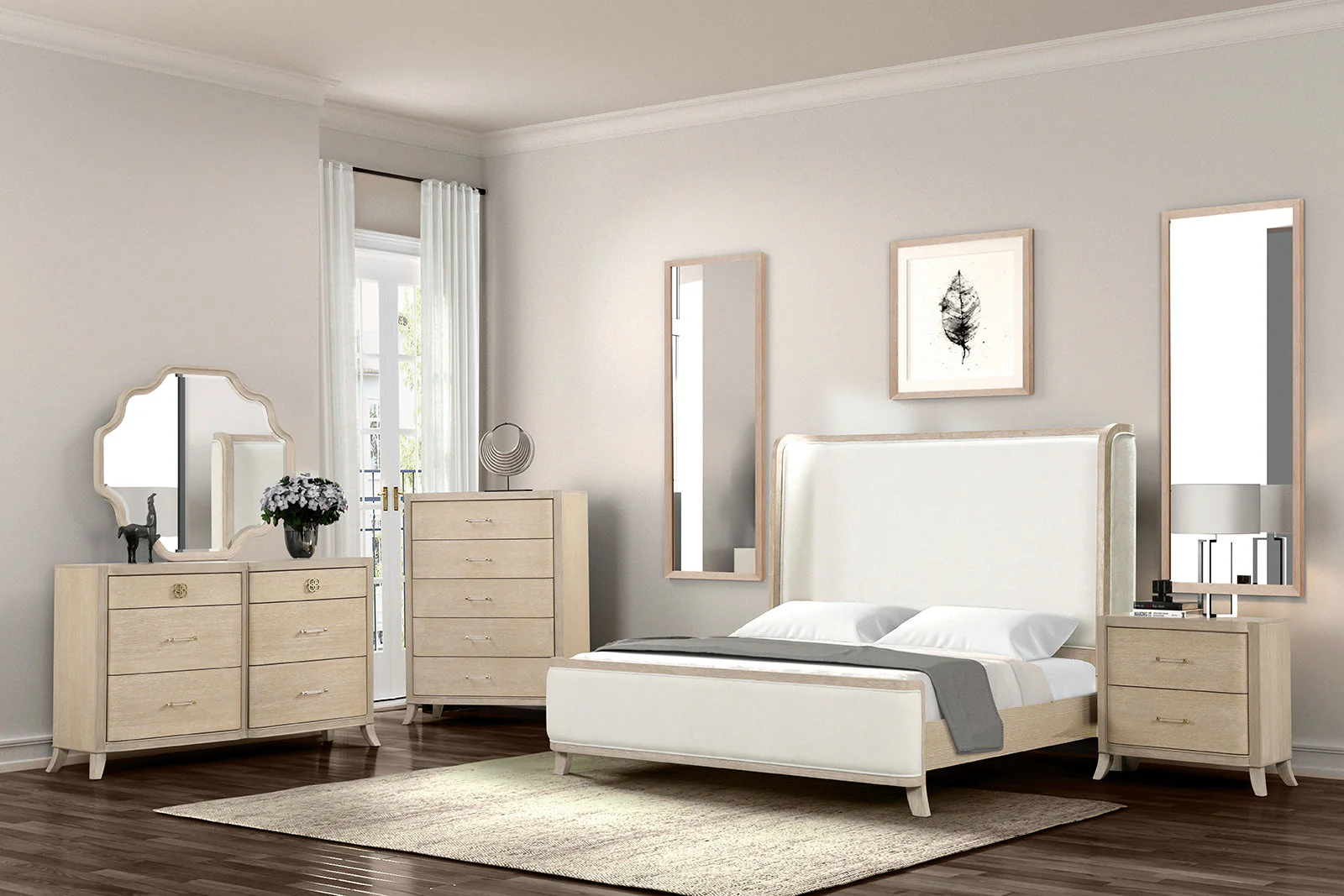 Candra Natural Oak Queen Bed - Image 4