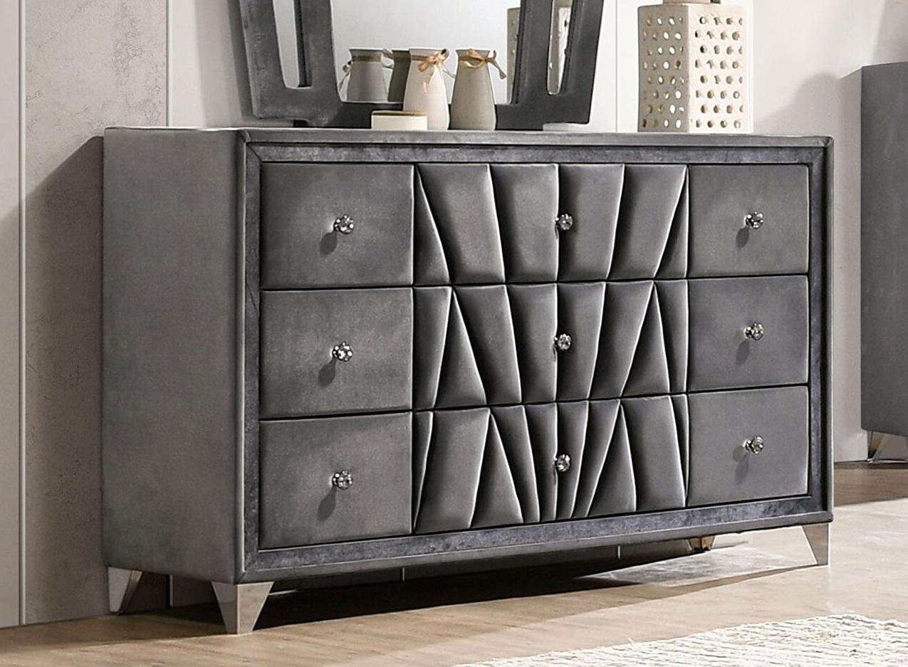 Carissa Gray Velvet Upholstered Wingback HB Bedroom Sets - Image 6