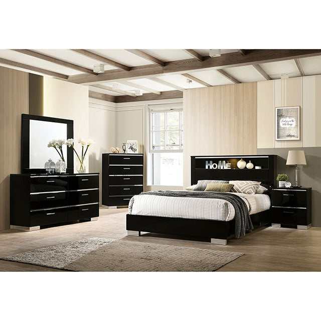 Carlie Black/Chrome Queen Bed - Image 3