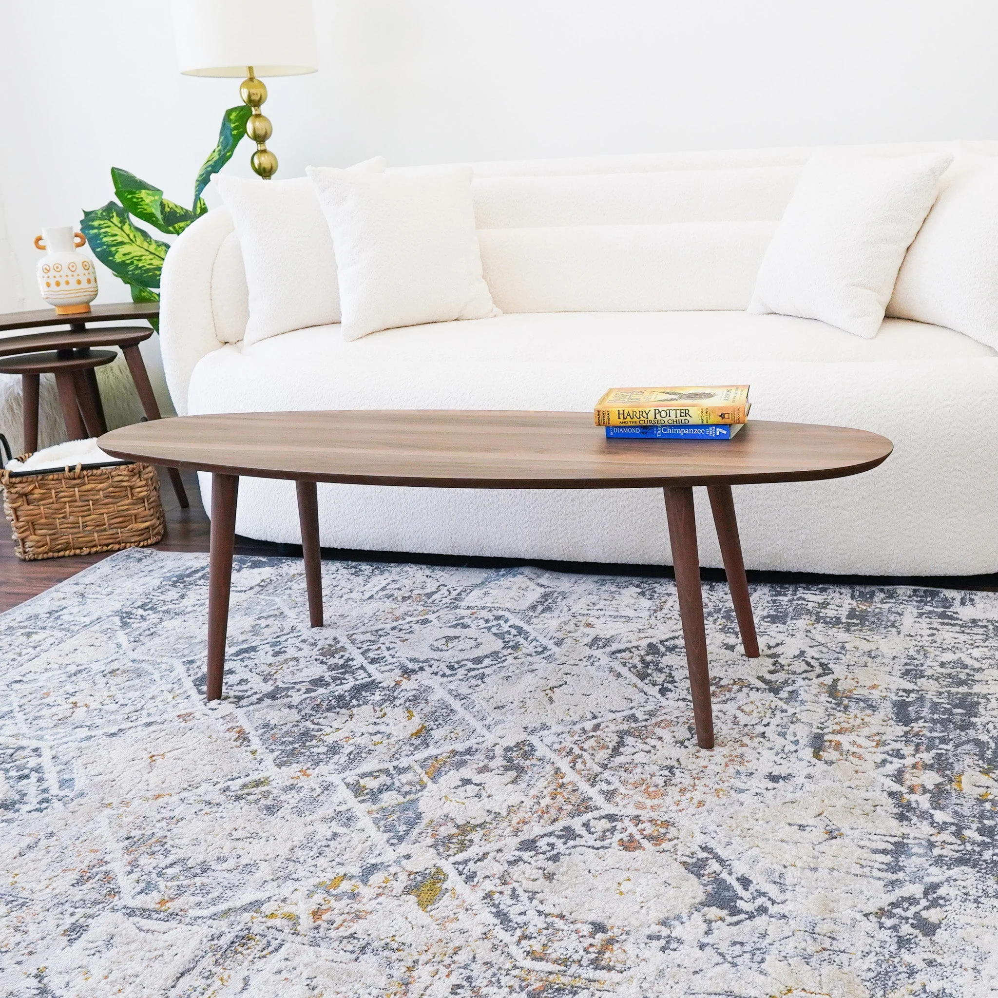 Carsen Walnut Oval Center Table - Image 4