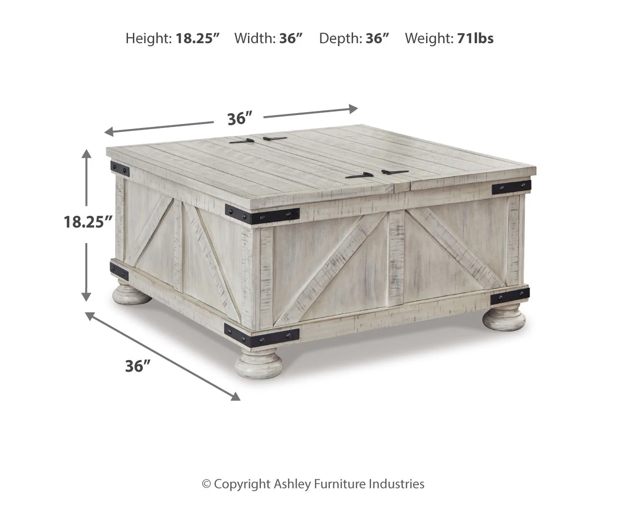 Carynhurst Cocktail Table with Storage - Image 4