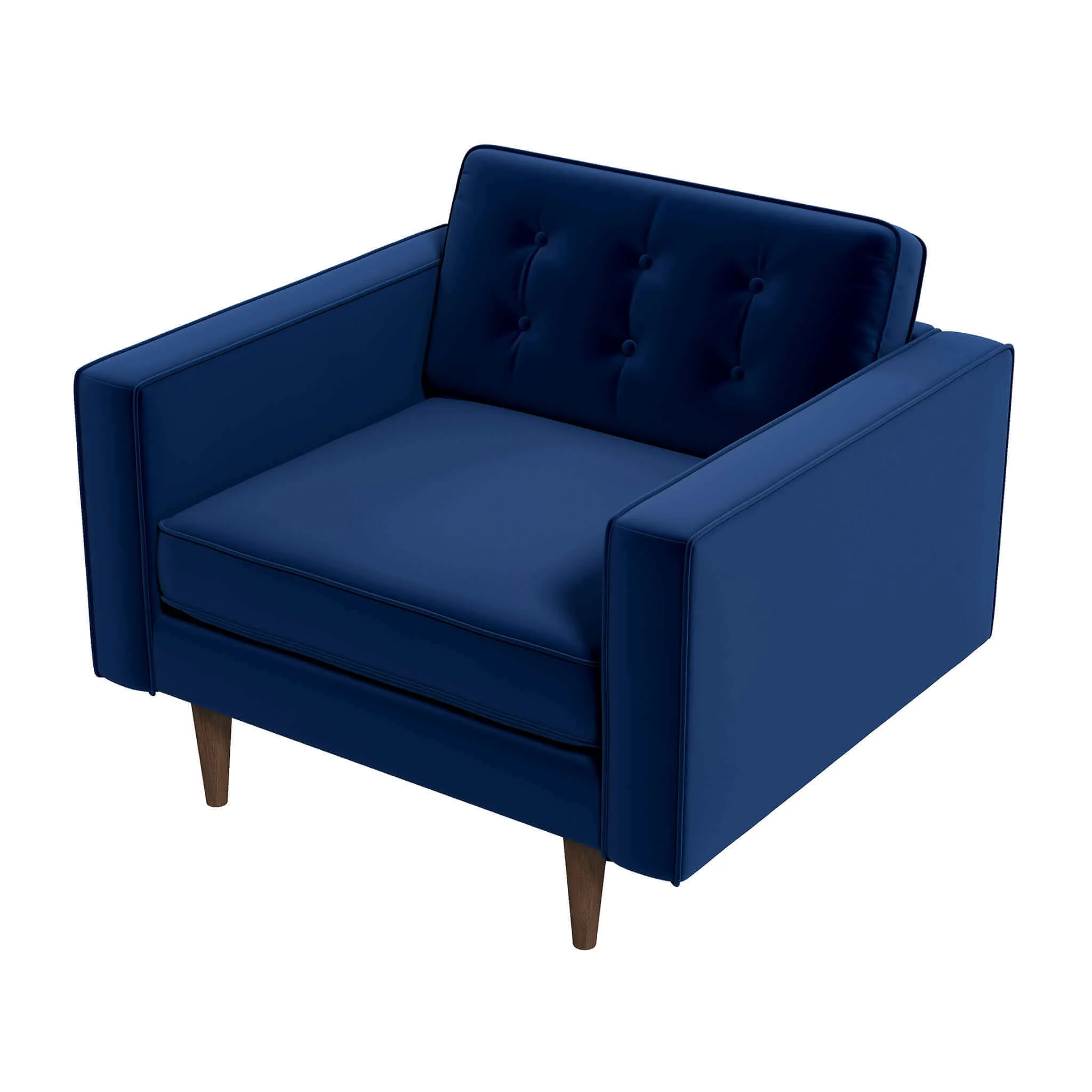 Casey  Blue Velvet Lounge Chair - Image 7