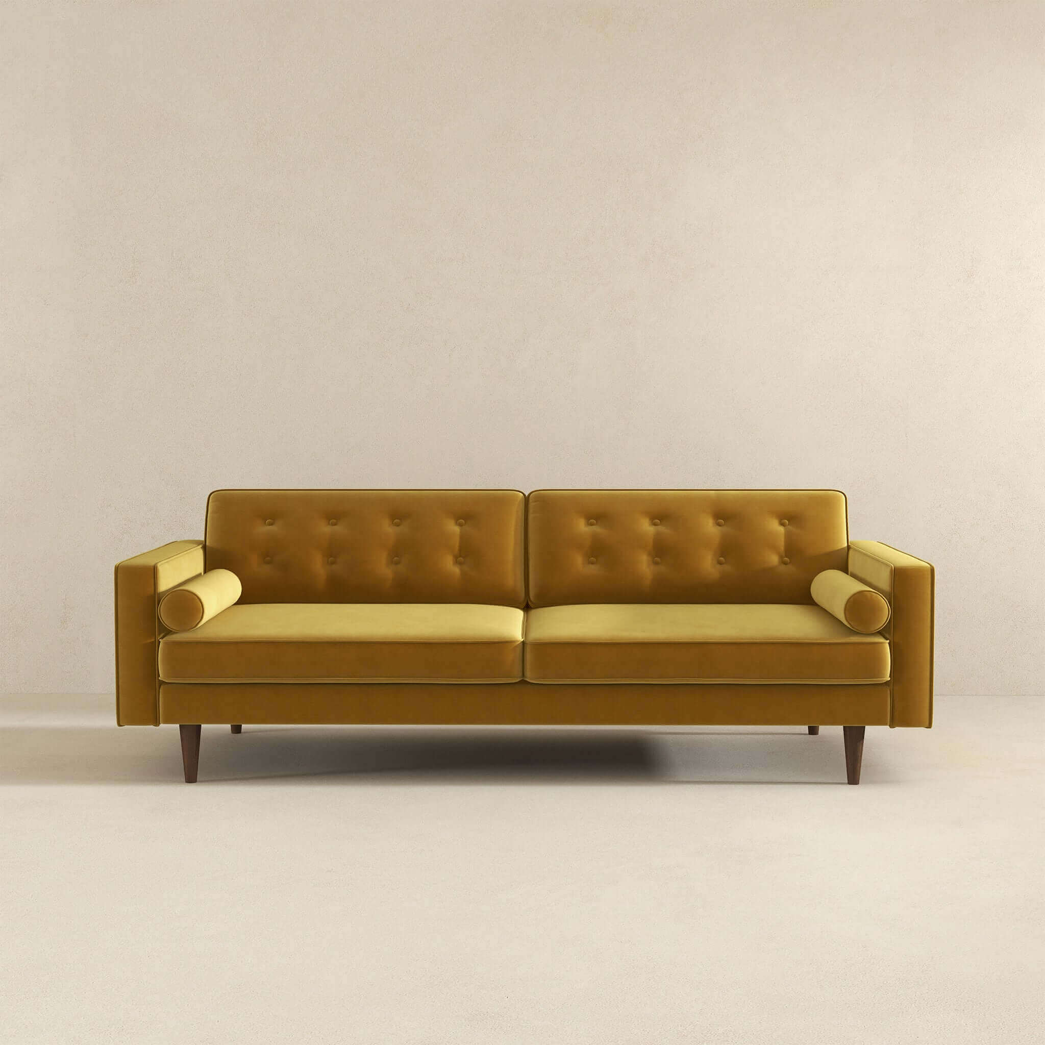 Casey Mid Century Modern Gold Velvet Sofa - Image 3