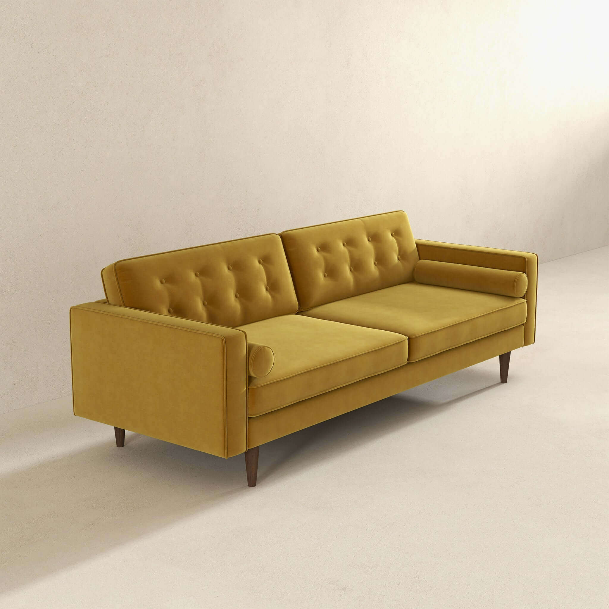 Casey Mid Century Modern Gold Velvet Sofa - Image 5