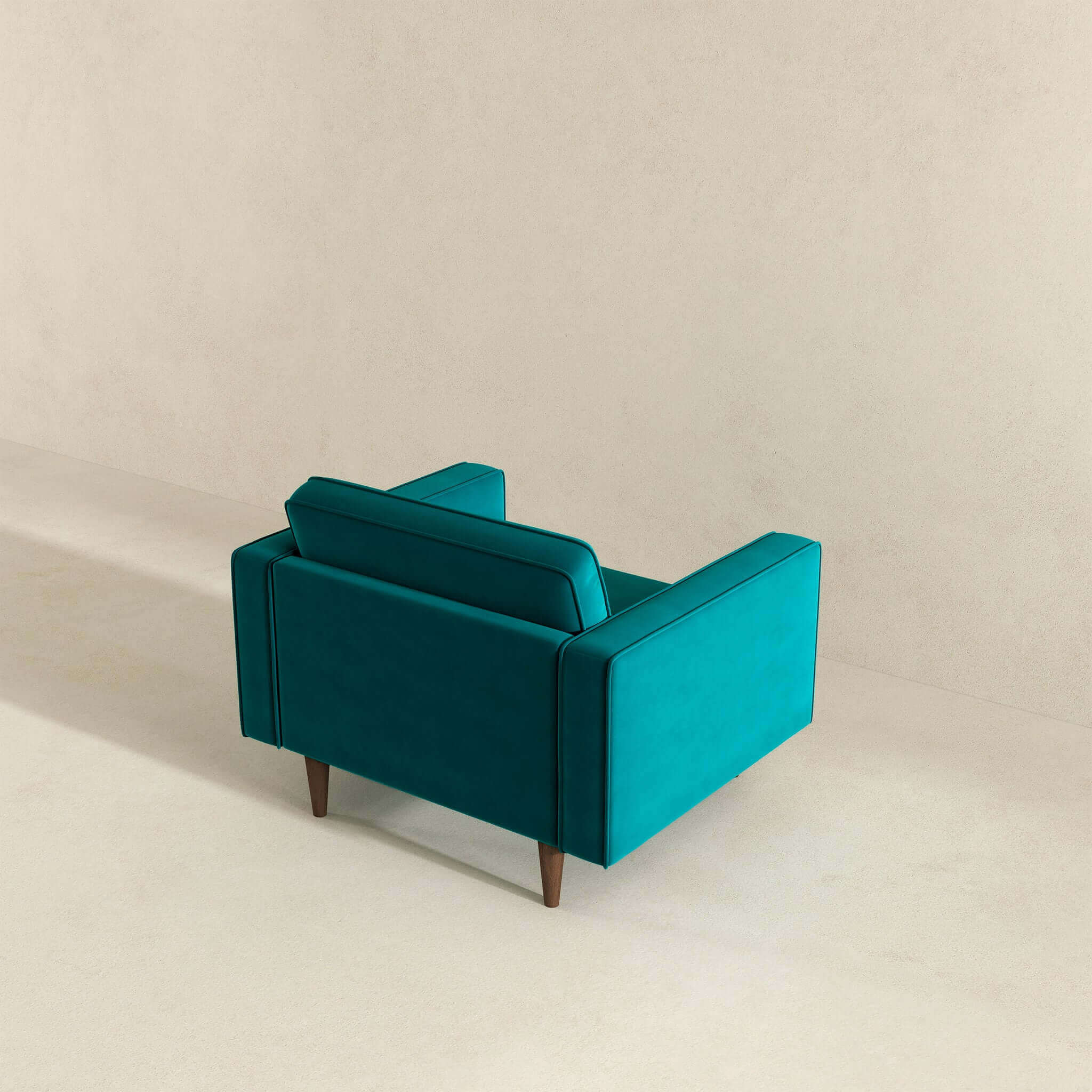 Casey Teal Velvet Lounge Chair - Image 6