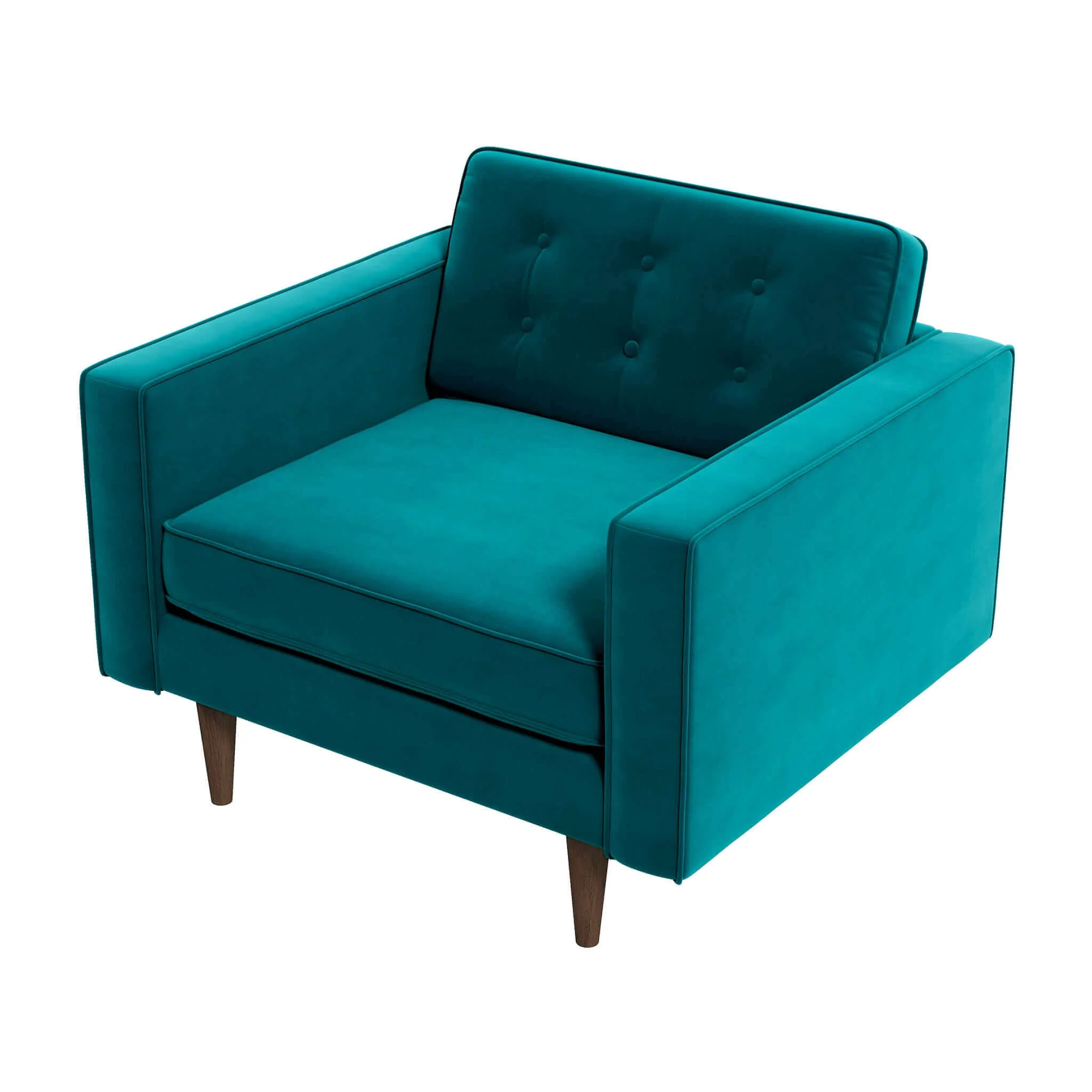 Casey Teal Velvet Lounge Chair - Image 7