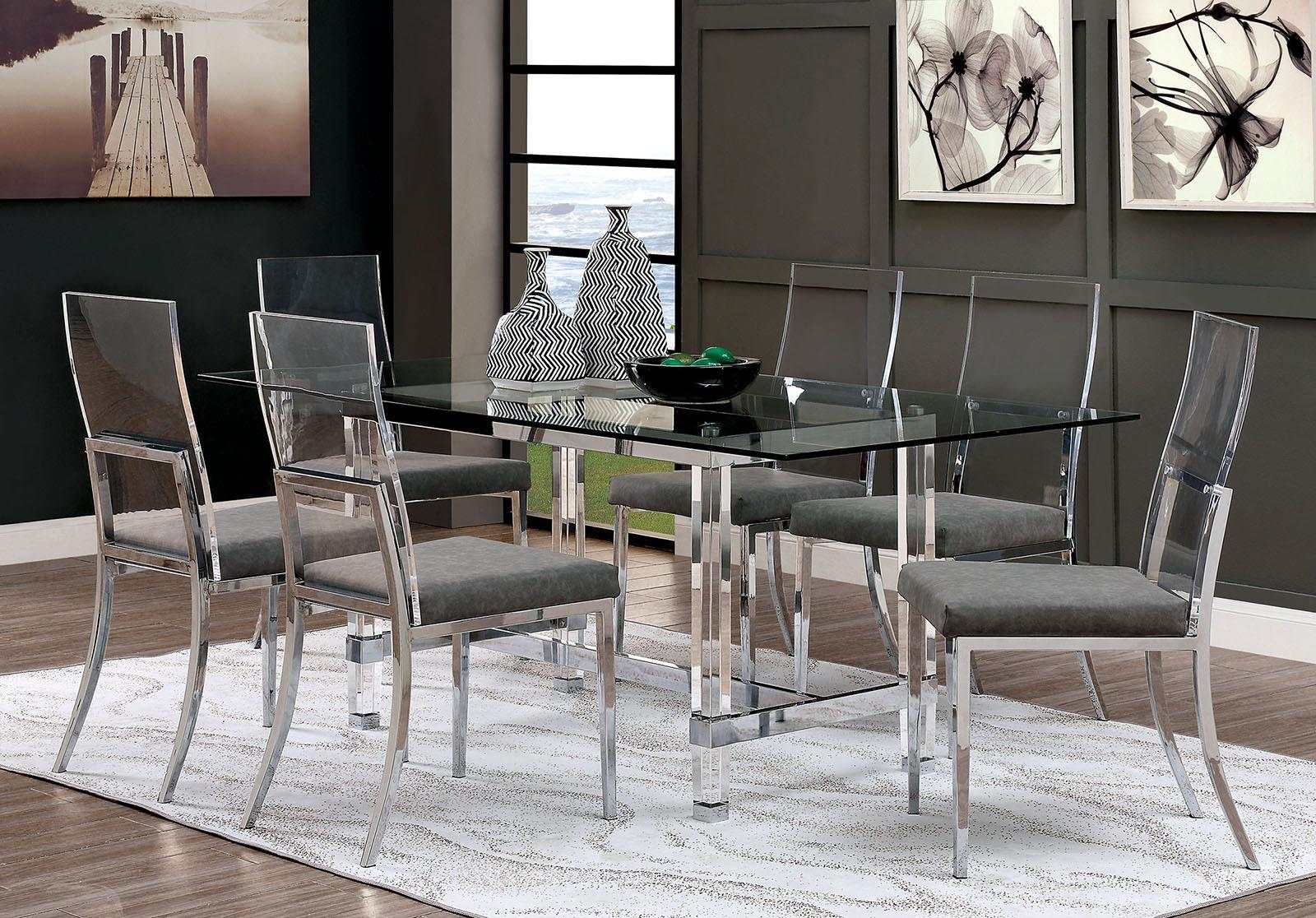 Casper Chrome & Acrylic Dining Room Chair (Set of 2) - Image 3