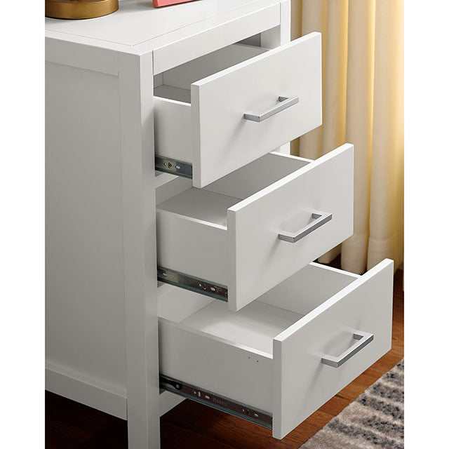 Cassidy White Twin Loft Bed w/ Drawers - Image 3