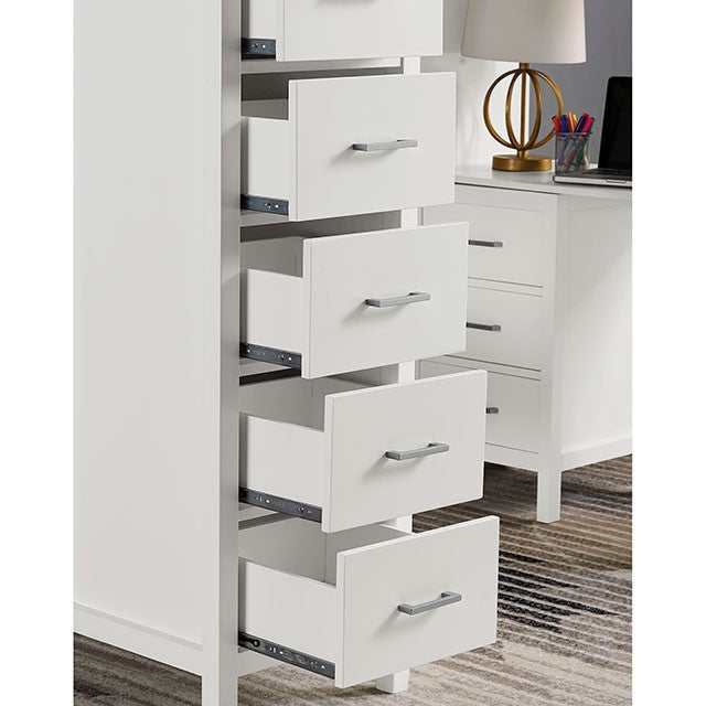 Cassidy White Twin Loft Bed w/ Drawers - Image 4