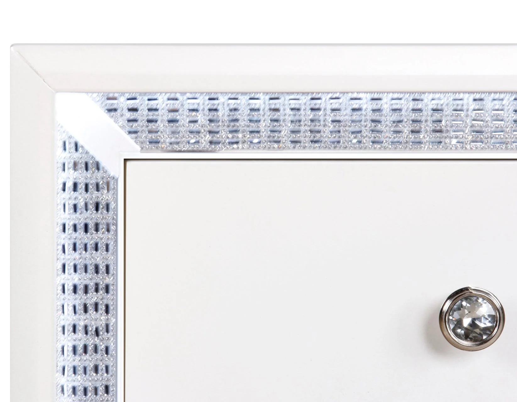 Cassie Illuminating Glam Nightstand, Shimmering Pearl Finish - Image 5