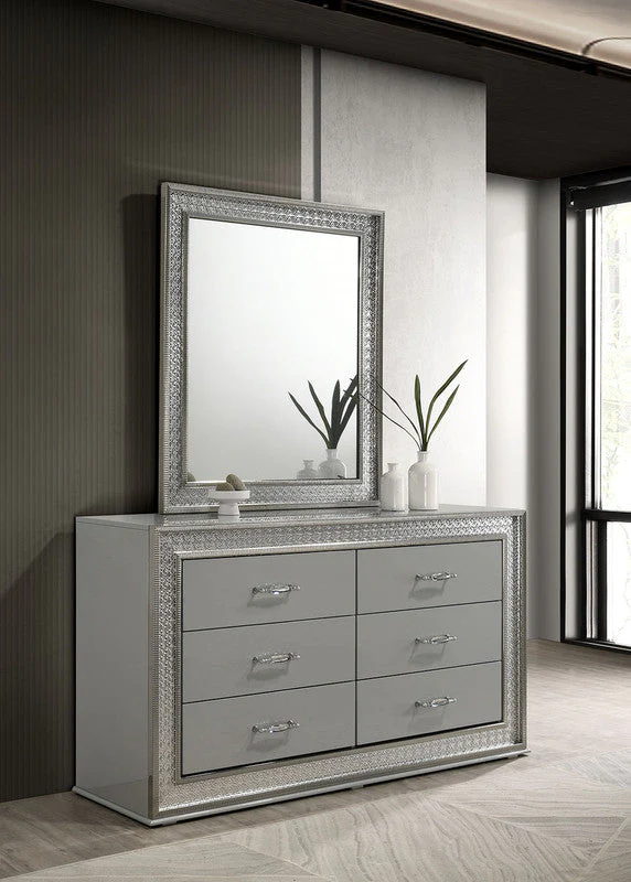 Cassiopeia Metallic Gray 4 Pc. Queen Bedroom Set - Image 5