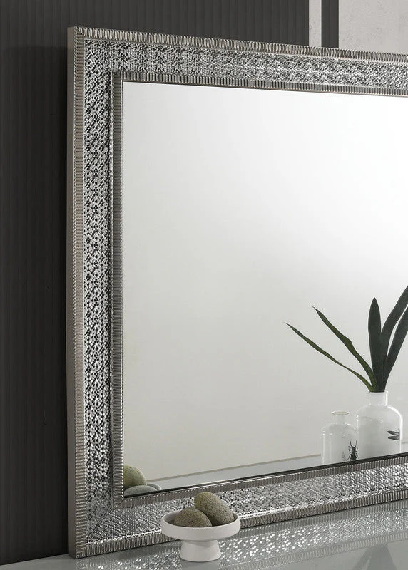 Cassiopeia Metallic Gray Rect Mirror - Image 3