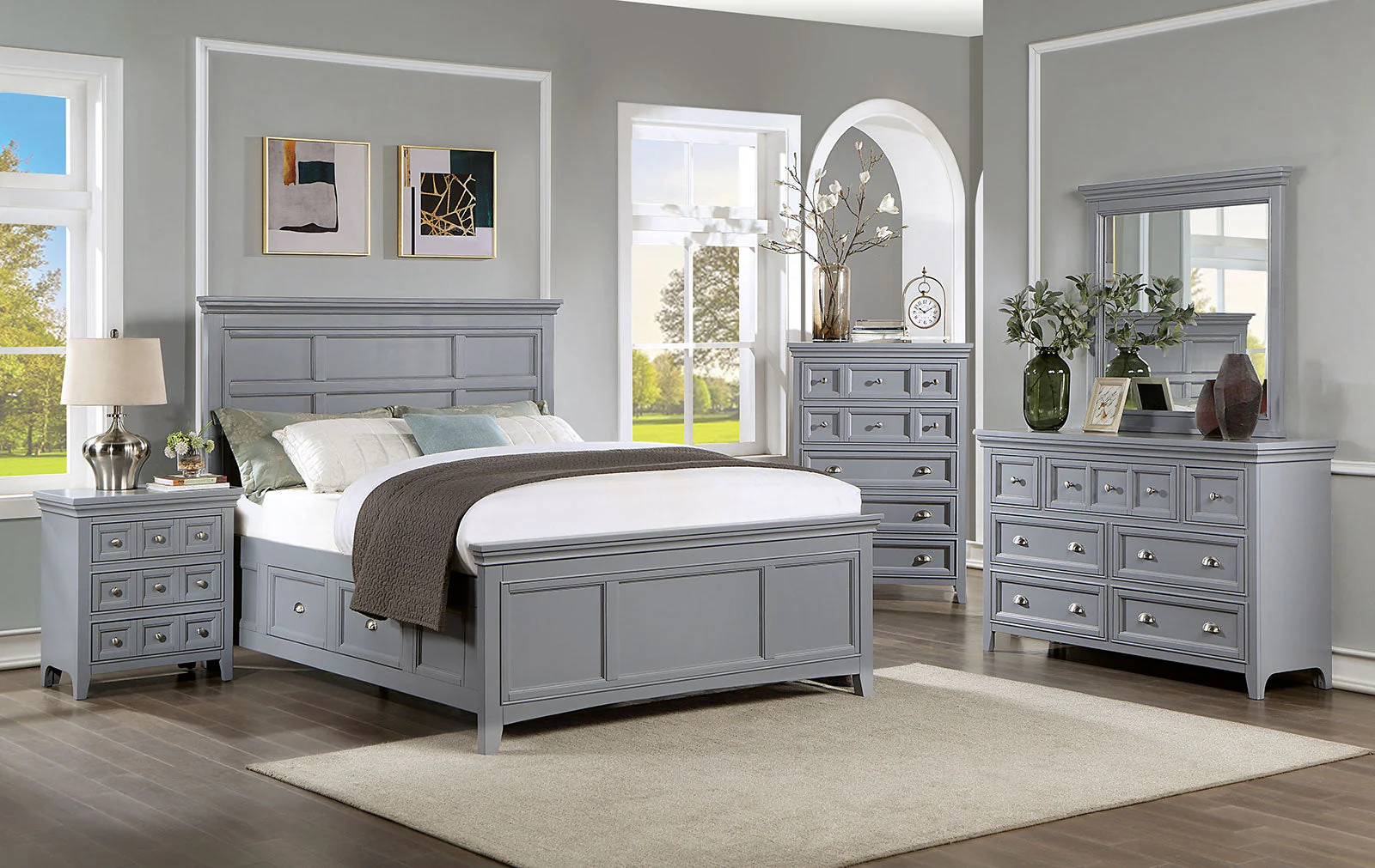 Castlile Gray 4 Pc. Queen Bedroom Set - Image 4