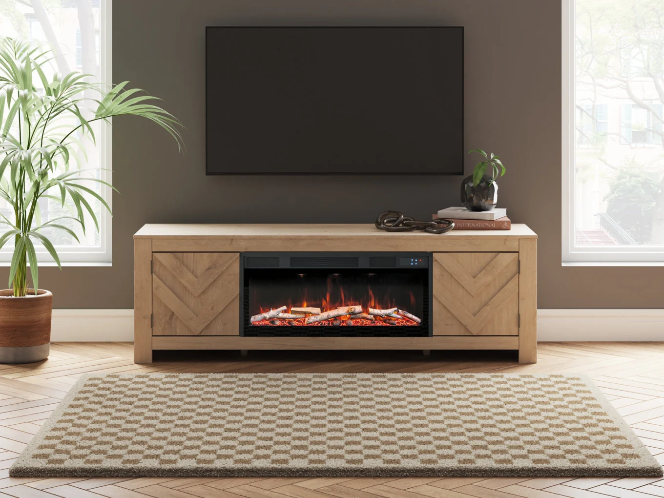 Cayboni 71" TV Stand with Electric Fireplace - Image 5