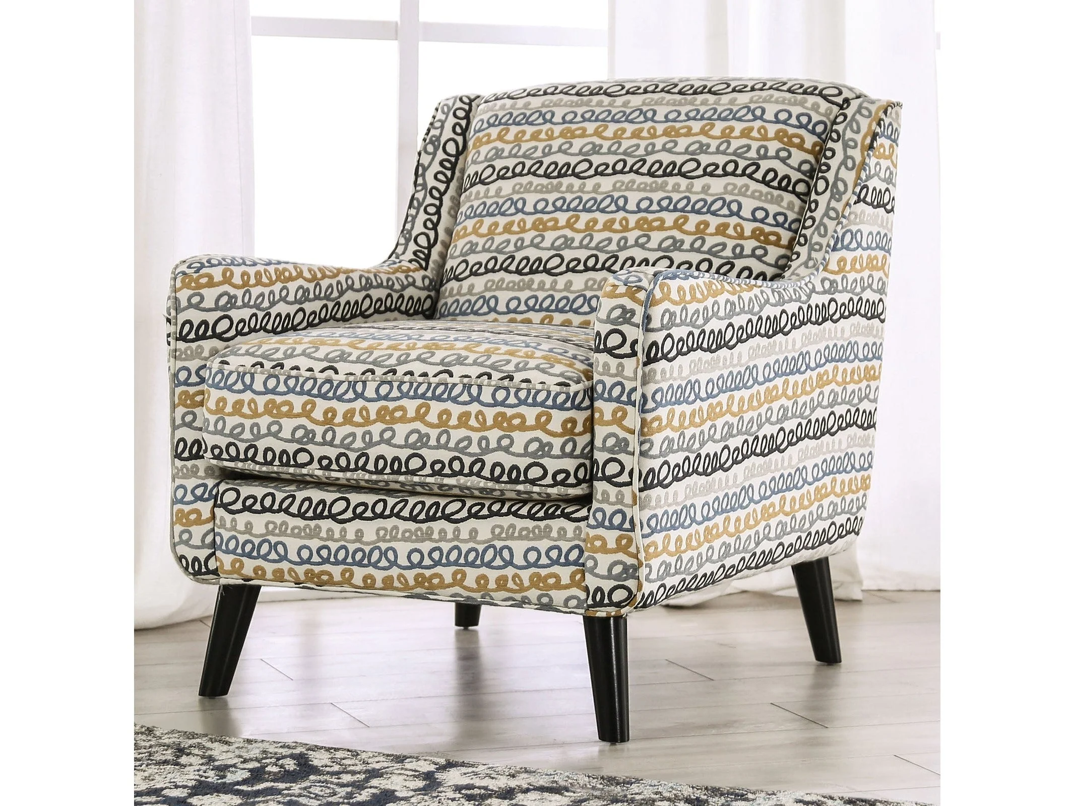 Chancery Gray/Navy Accent Chair