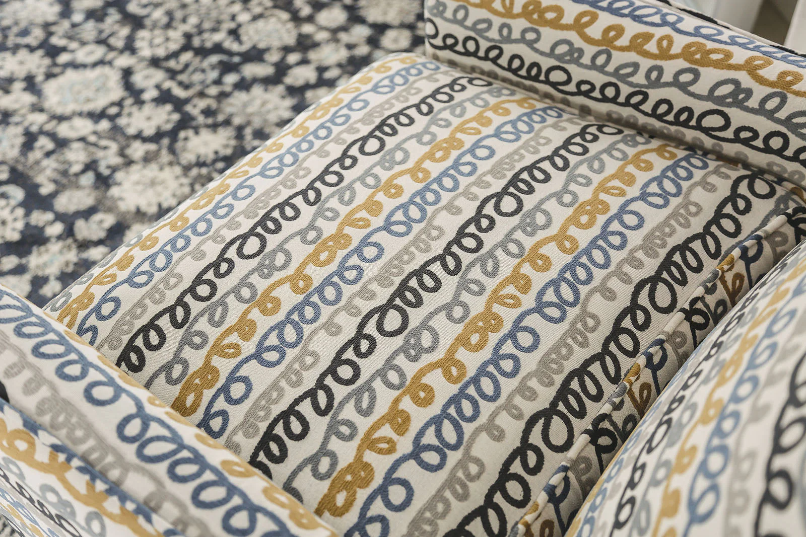 Chancery Gray/Navy Accent Chair - Image 2