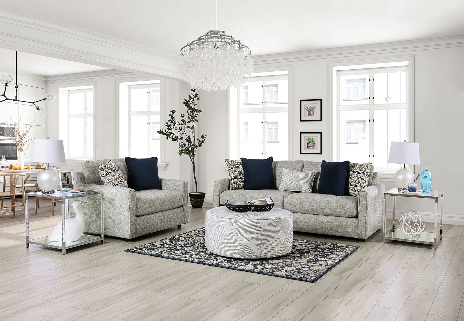 Chancery Gray/Navy Sofa - Image 6
