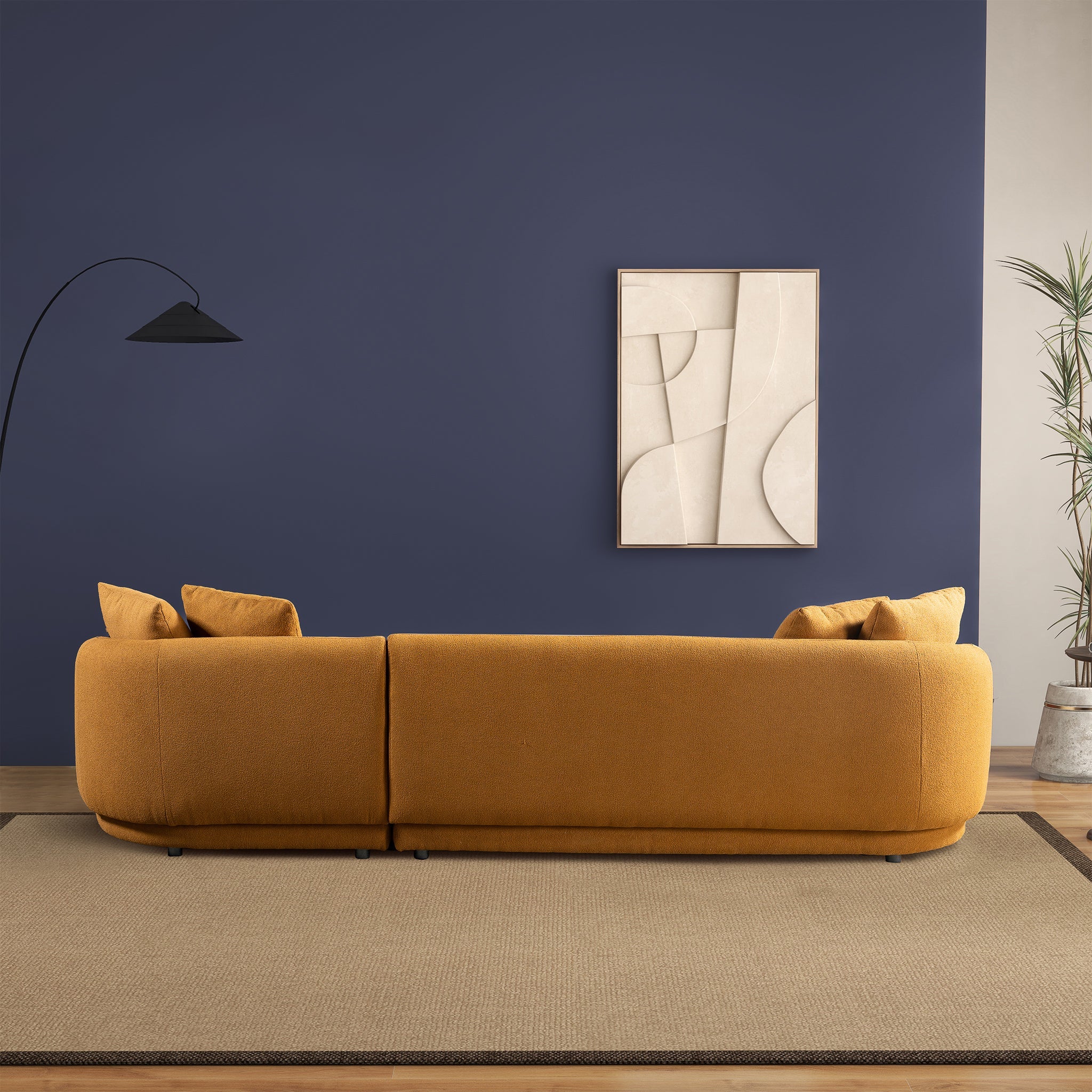 Chandler Cognac Boucle Right Sectional Sofa - Image 5
