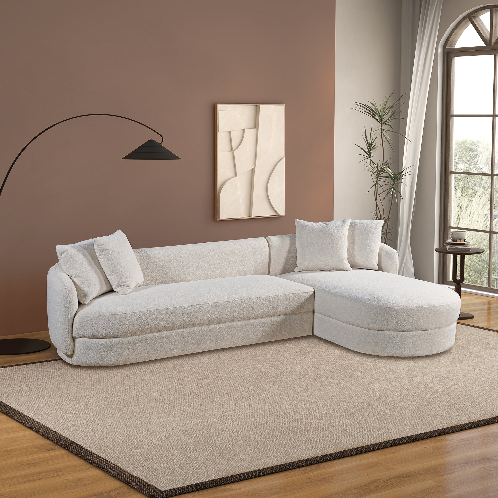 Chandler Cream Boucle Right Sectional Sofa - Image 3