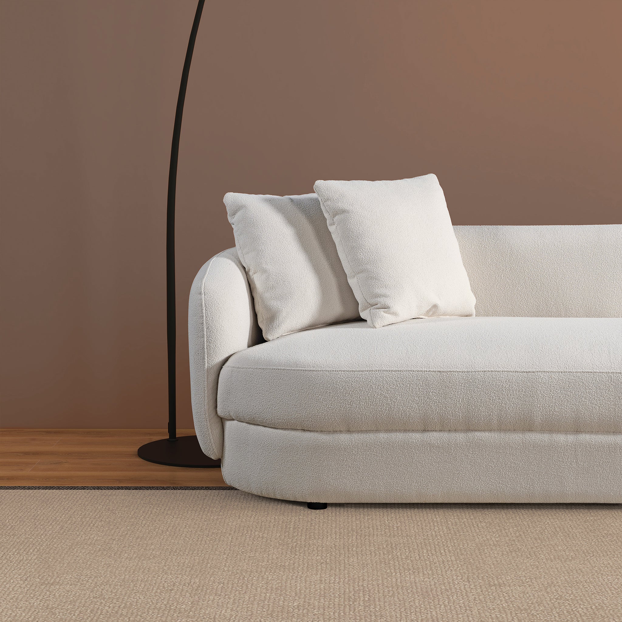 Chandler Cream Boucle Right Sectional Sofa - Image 4