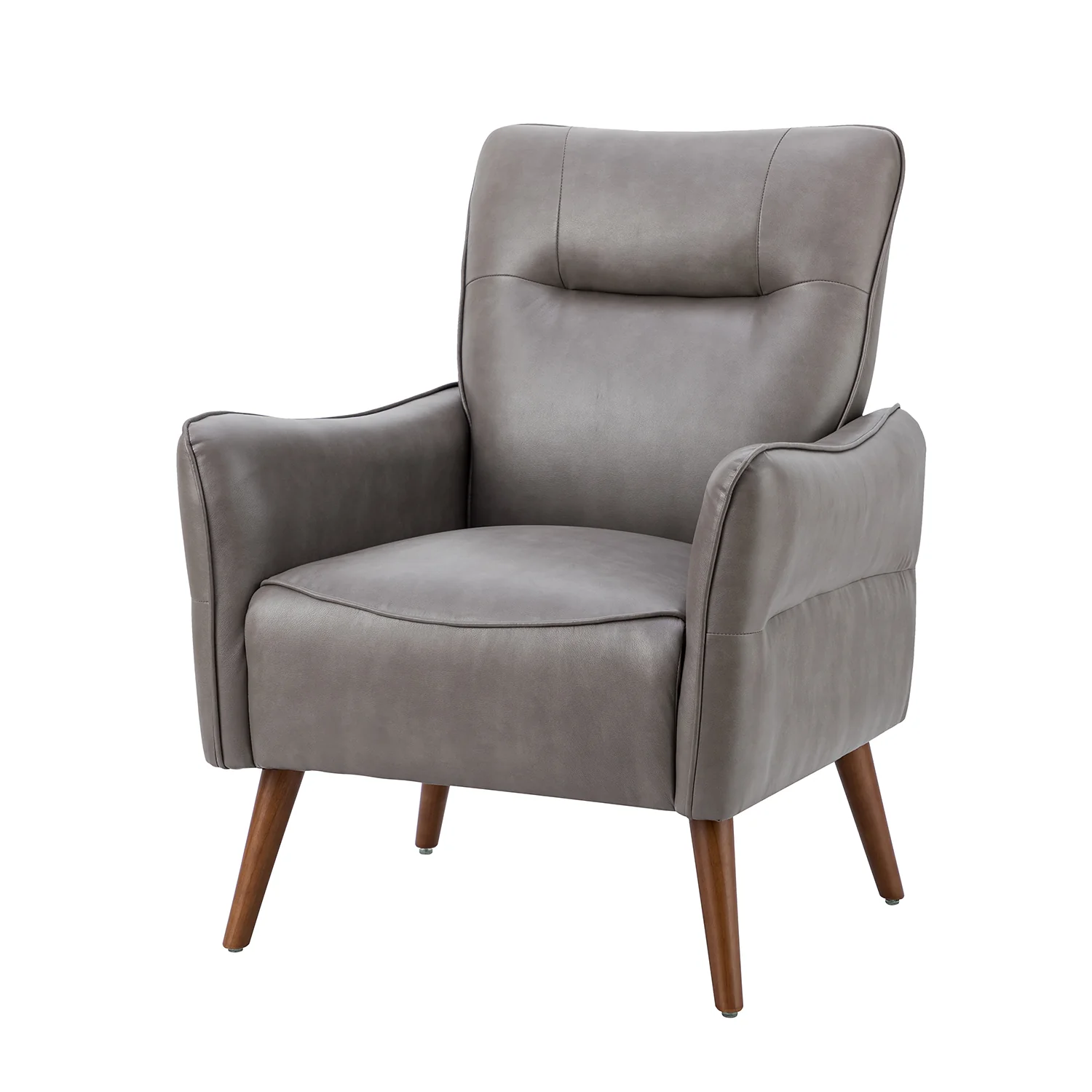Zuri Vegan Leather Armchair in Grey - Image 2