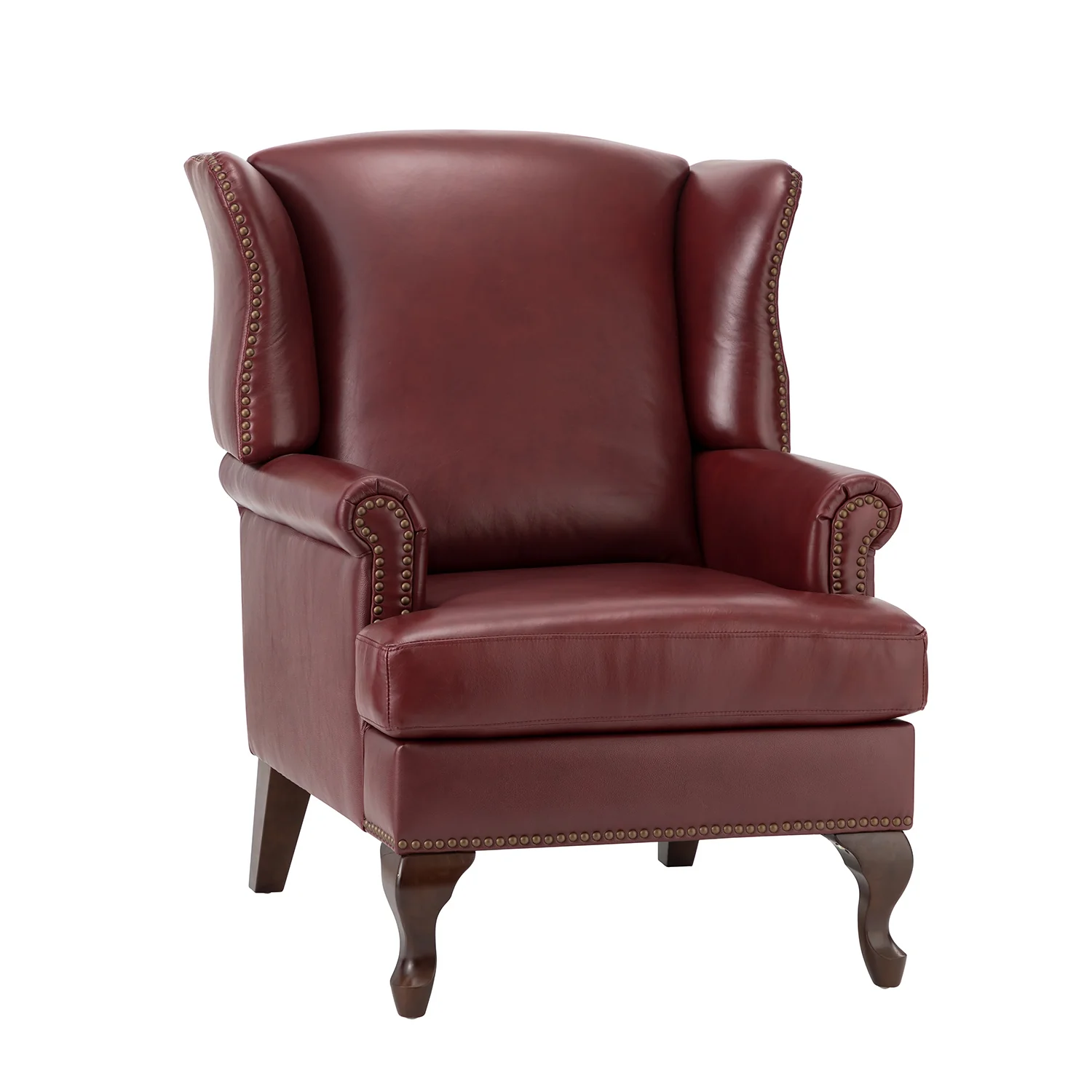 Baptist Genuine Leather Armchair in Burgundy - Image 2