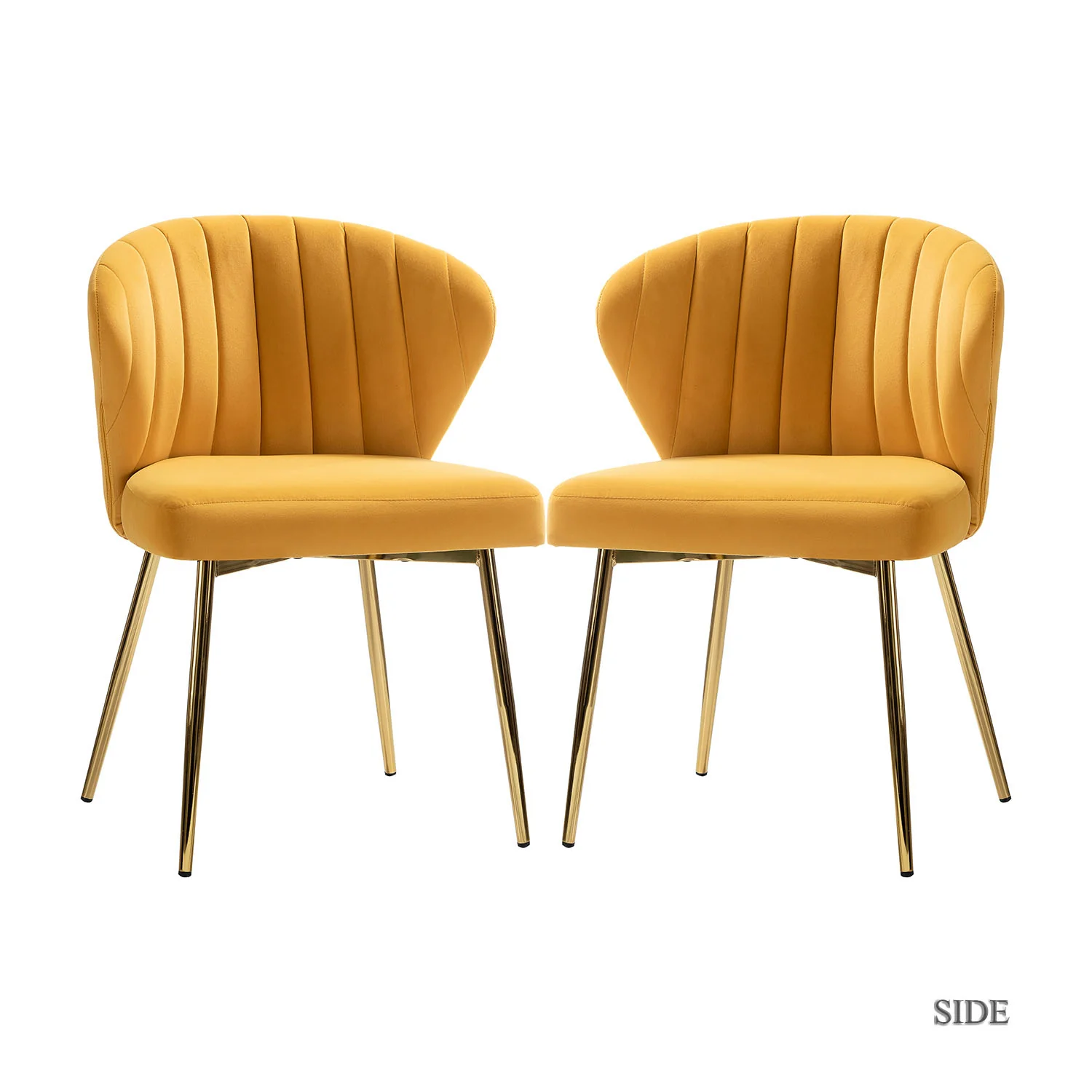 Milia Dining Chair Set of 2 in Mustard - Image 2