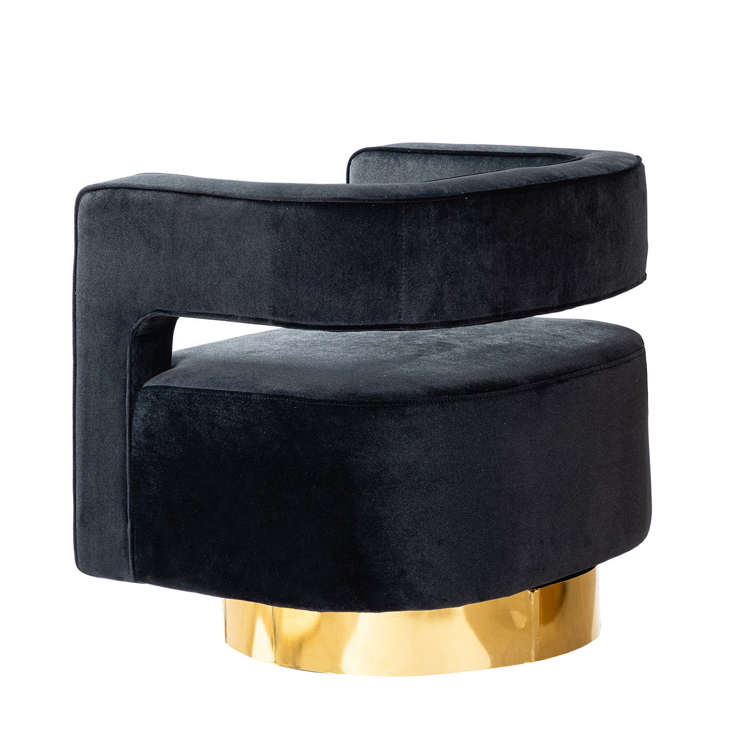Blanca Swivel Barrel Chair in Black - Image 3