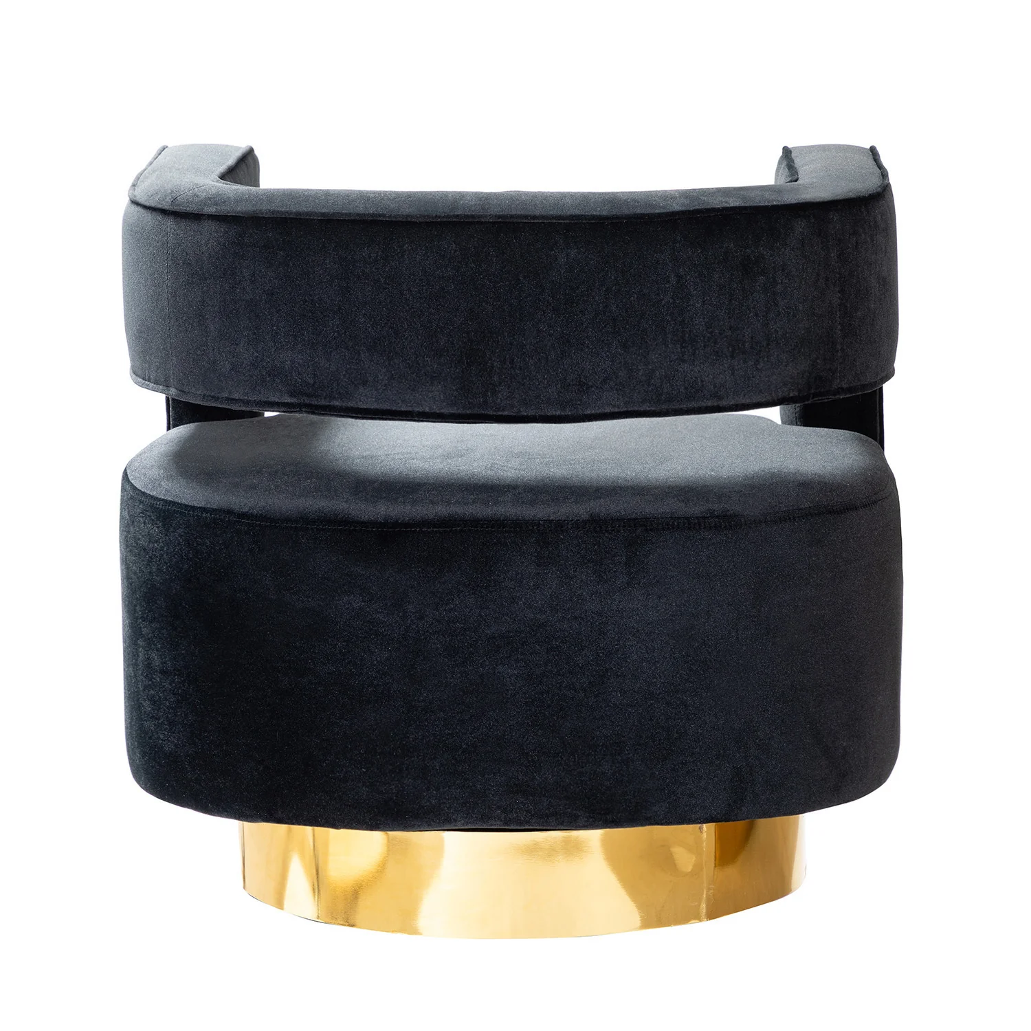 Blanca Swivel Barrel Chair in Black - Image 4
