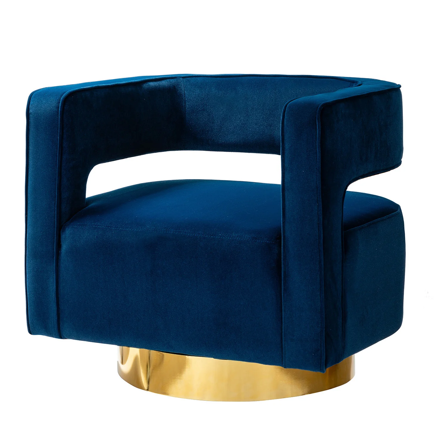 Blanca Swivel Barrel Chair in Navy - Image 2
