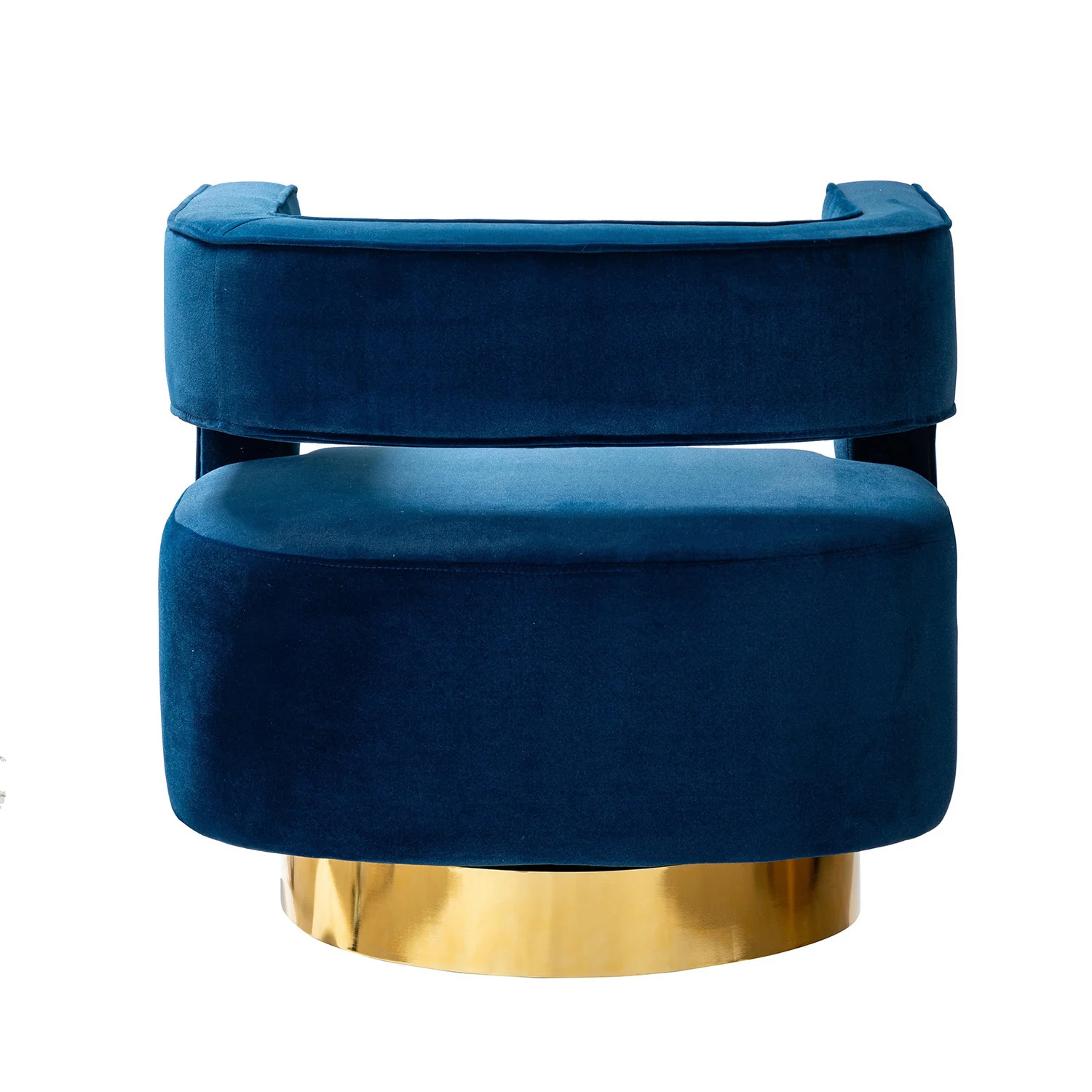 Blanca Swivel Barrel Chair in Navy - Image 4
