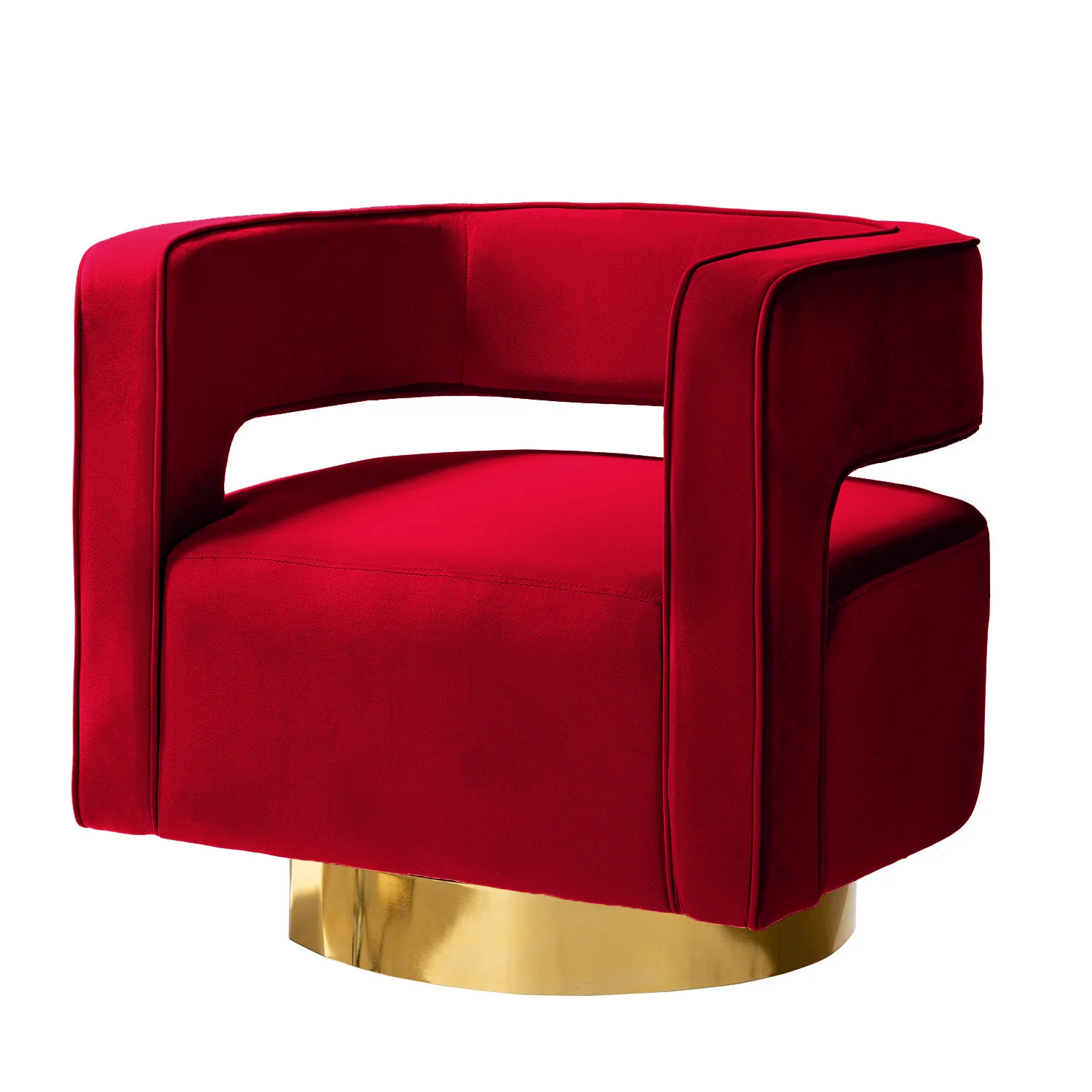 Blanca Swivel Barrel Chair in Red - Image 2