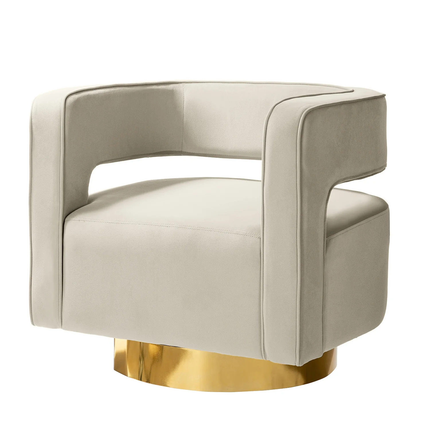 Blanca Swivel Barrel Chair in Tan - Image 2