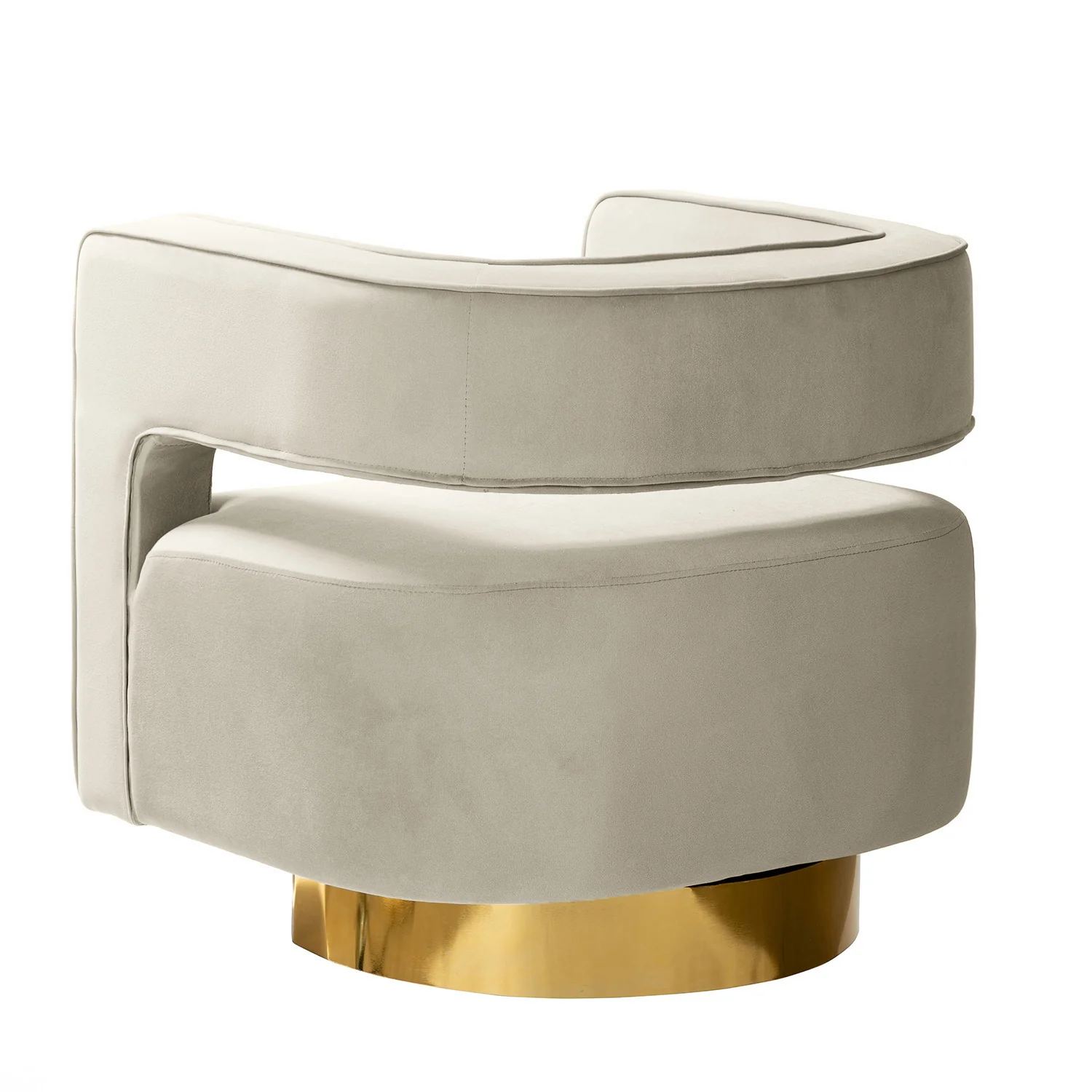 Blanca Swivel Barrel Chair in Tan - Image 3