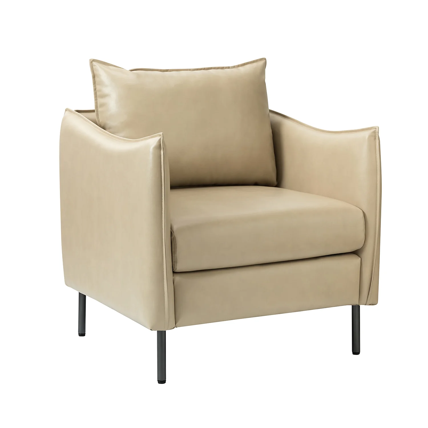 Georges Vegan Leather Armchair in Beige - Image 2