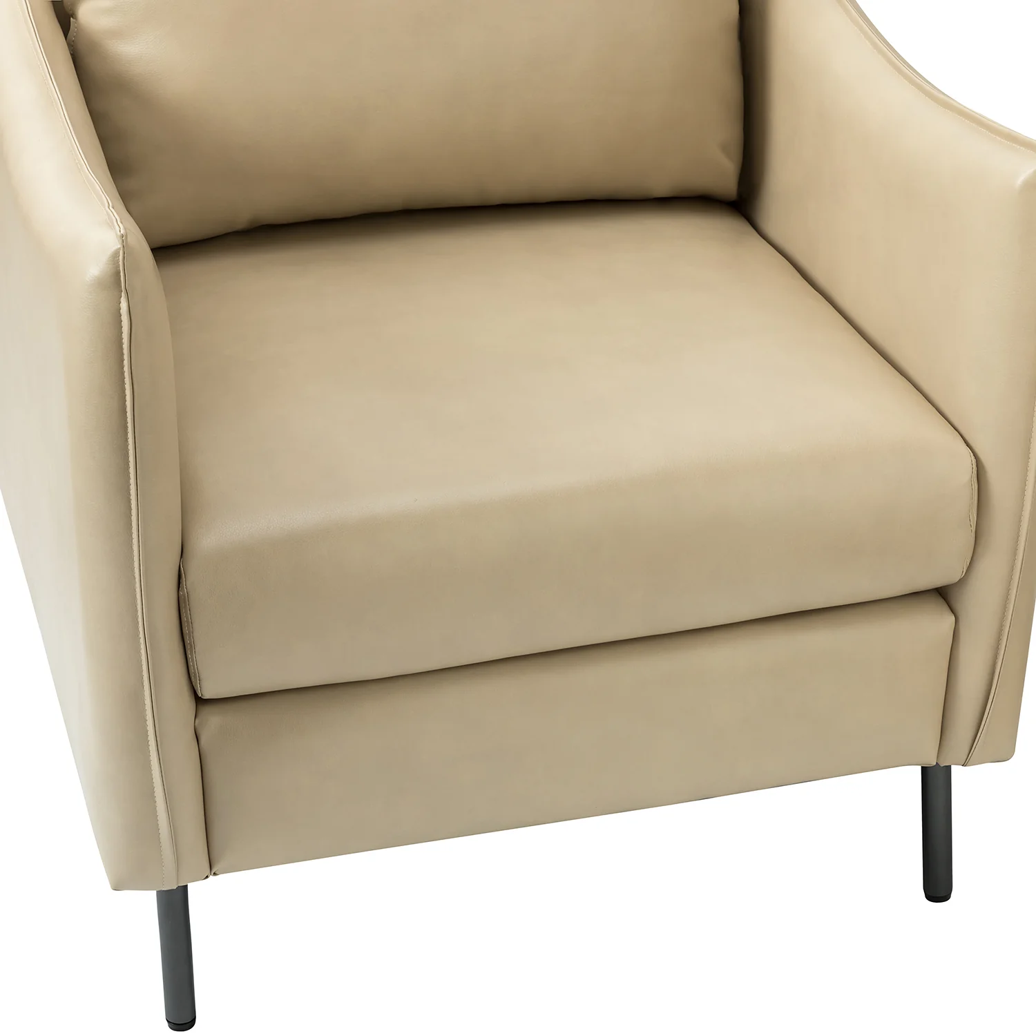 Georges Vegan Leather Armchair in Beige - Image 6