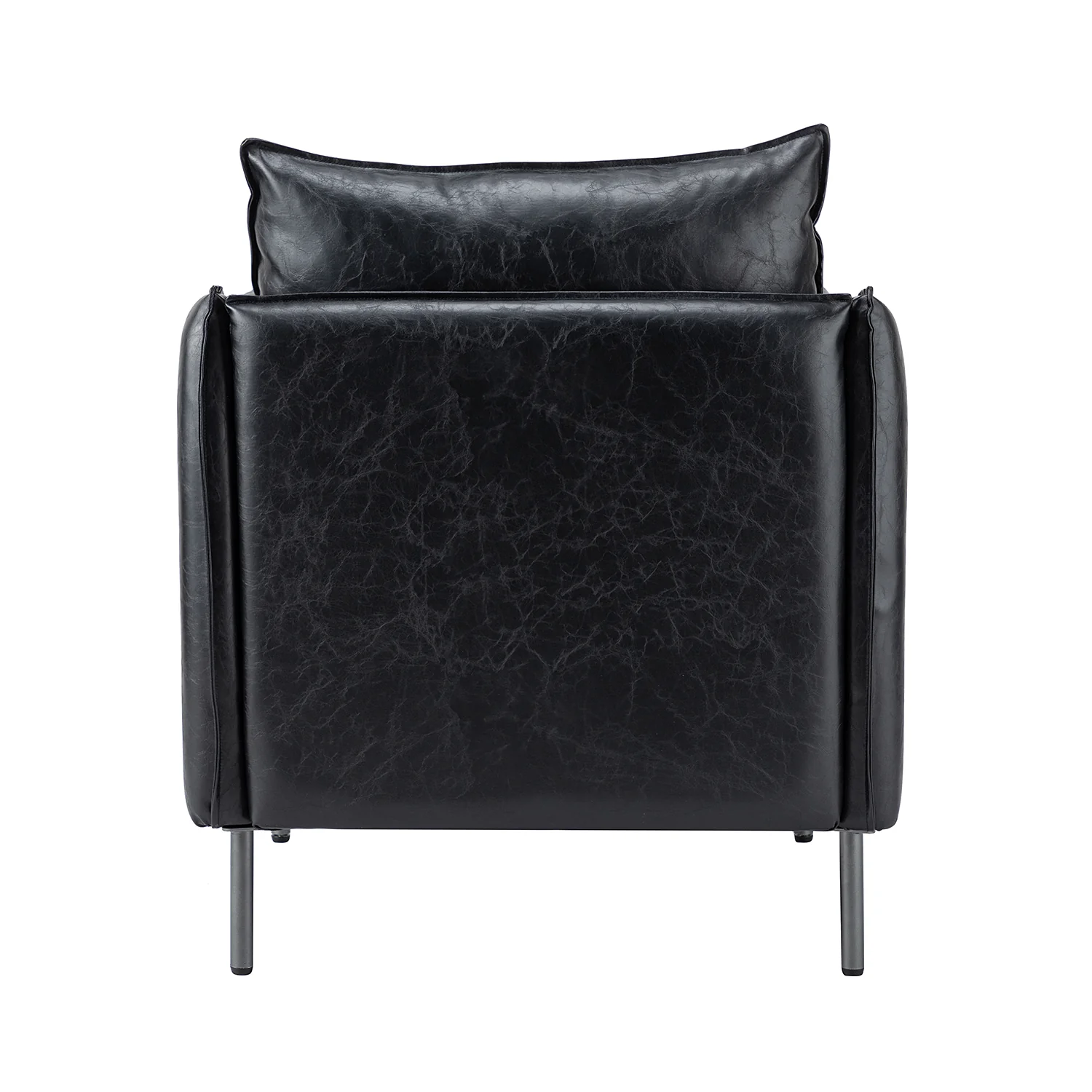 Georges Vegan Leather Armchair in Black - Image 4