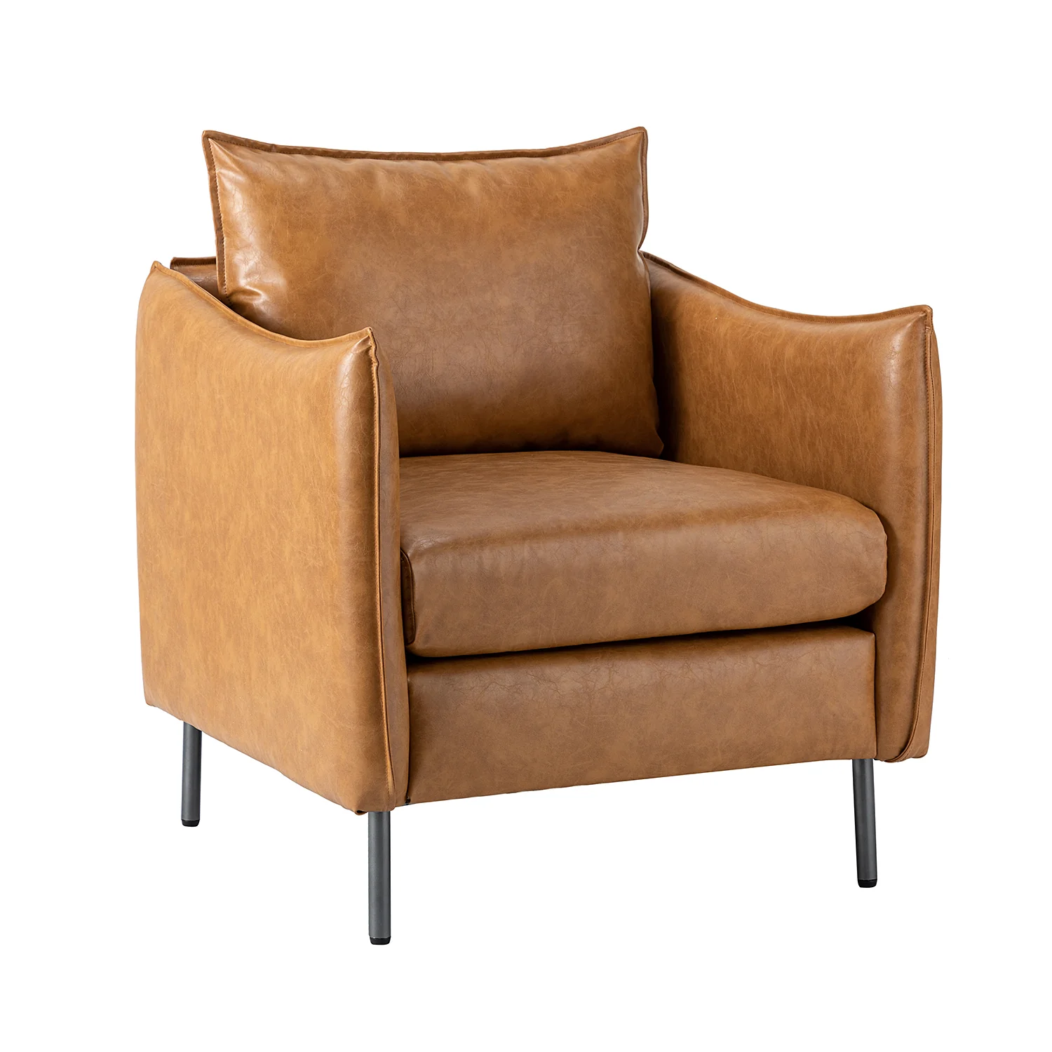 Georges Vegan Leather Armchair in Camel - Image 2