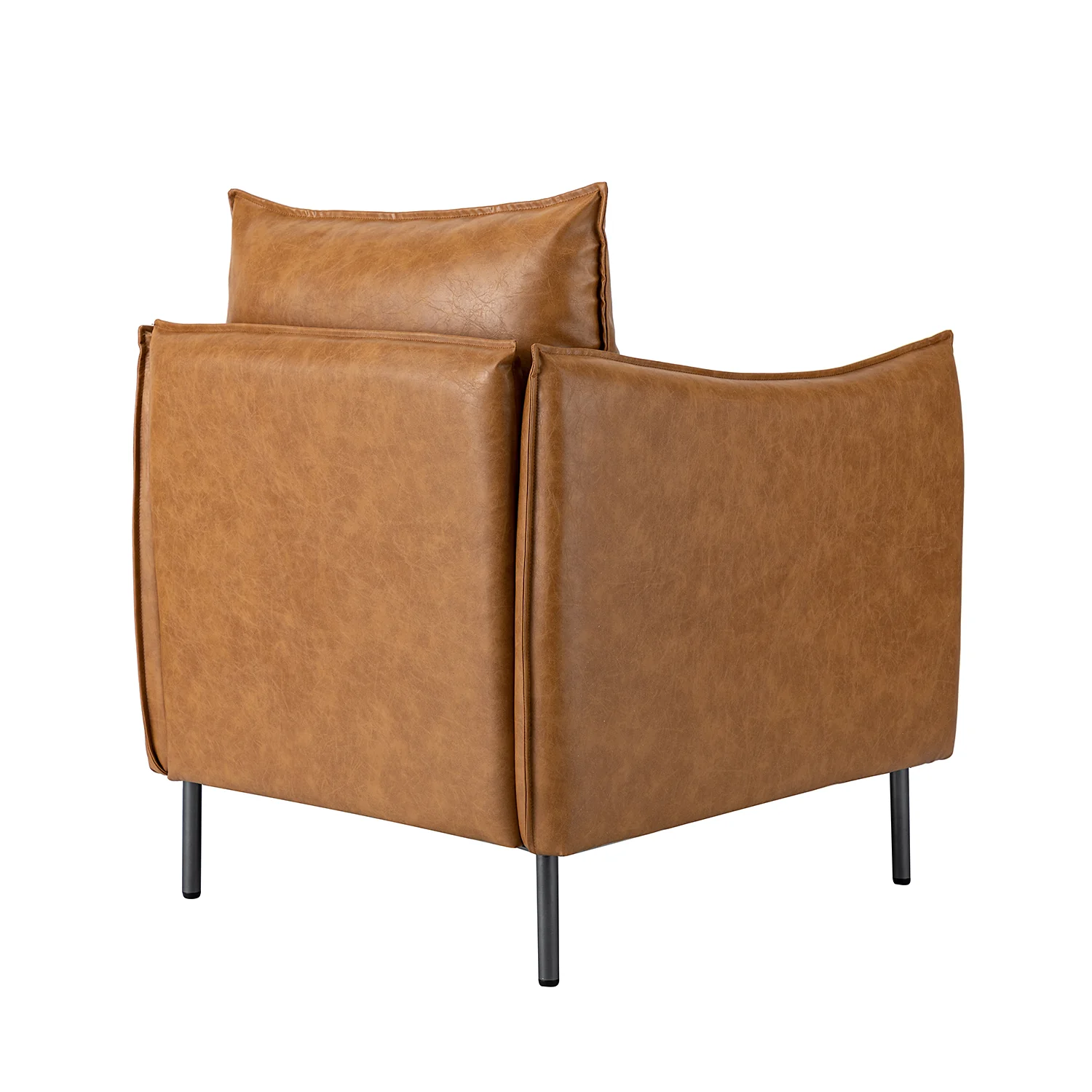 Georges Vegan Leather Armchair in Camel - Image 3