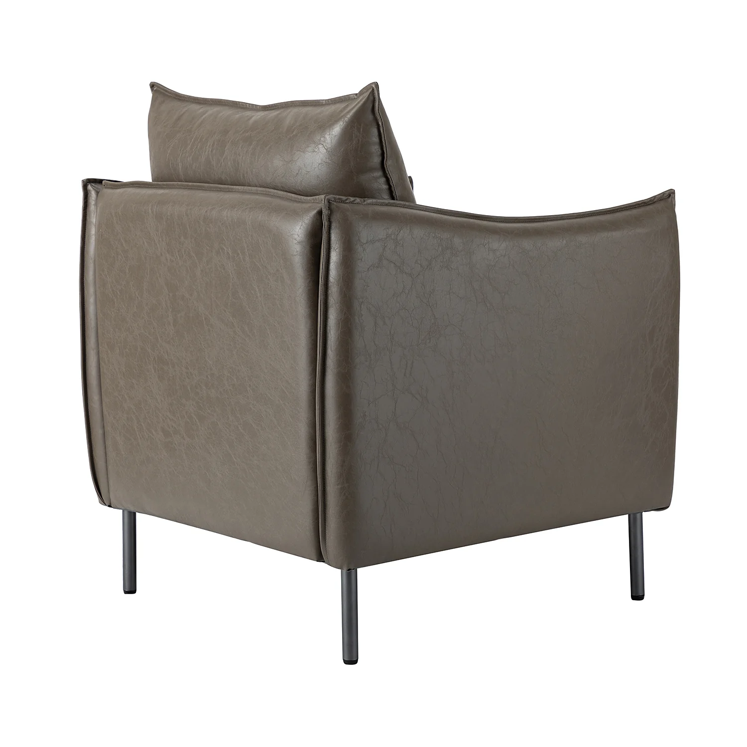 Georges Vegan Leather Armchair in Grey - Image 3