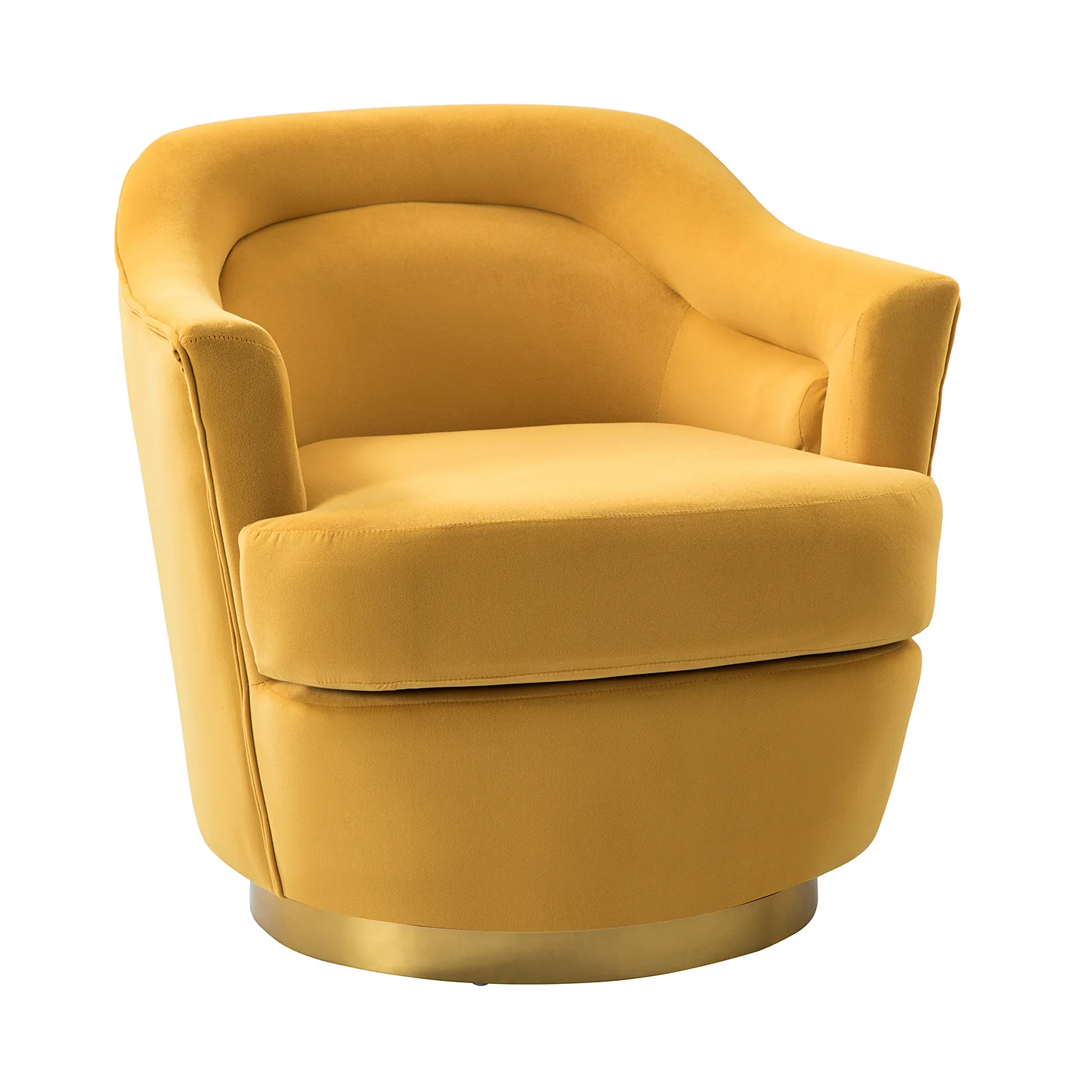Burkhard Swivel barrel Chair in Mustard - Image 2