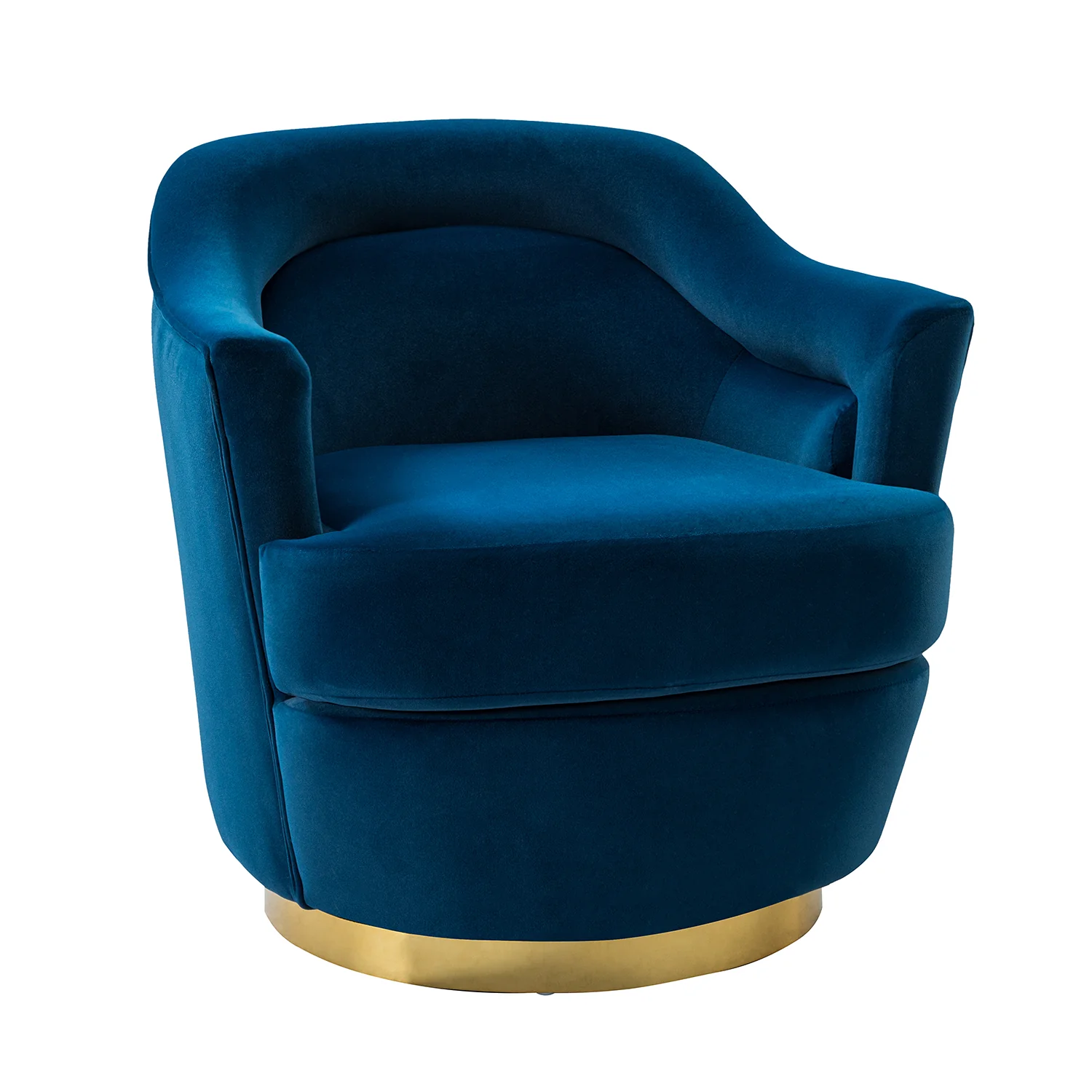Burkhard Swivel barrel Chair in Navy - Image 2