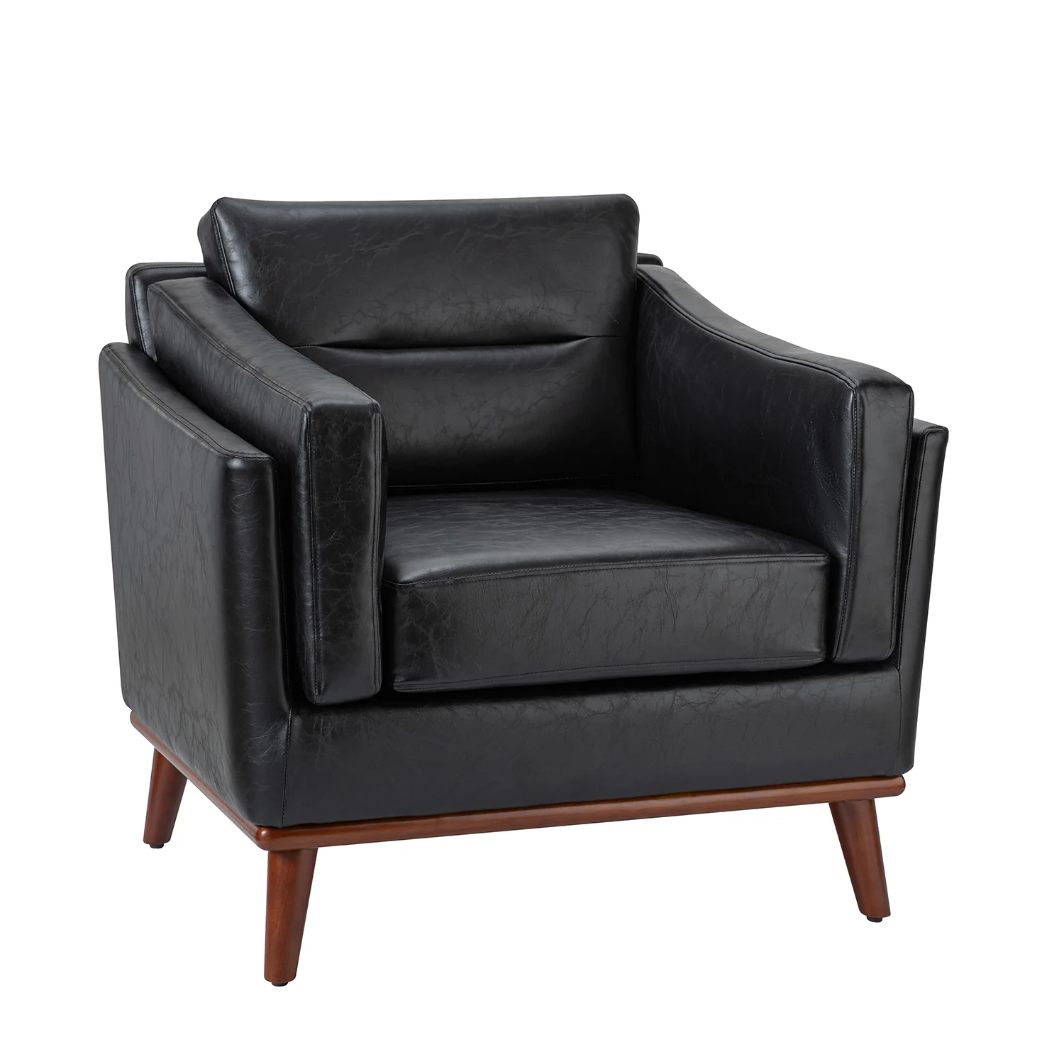Jerome Vegan Leather Armchair in Black - Image 2