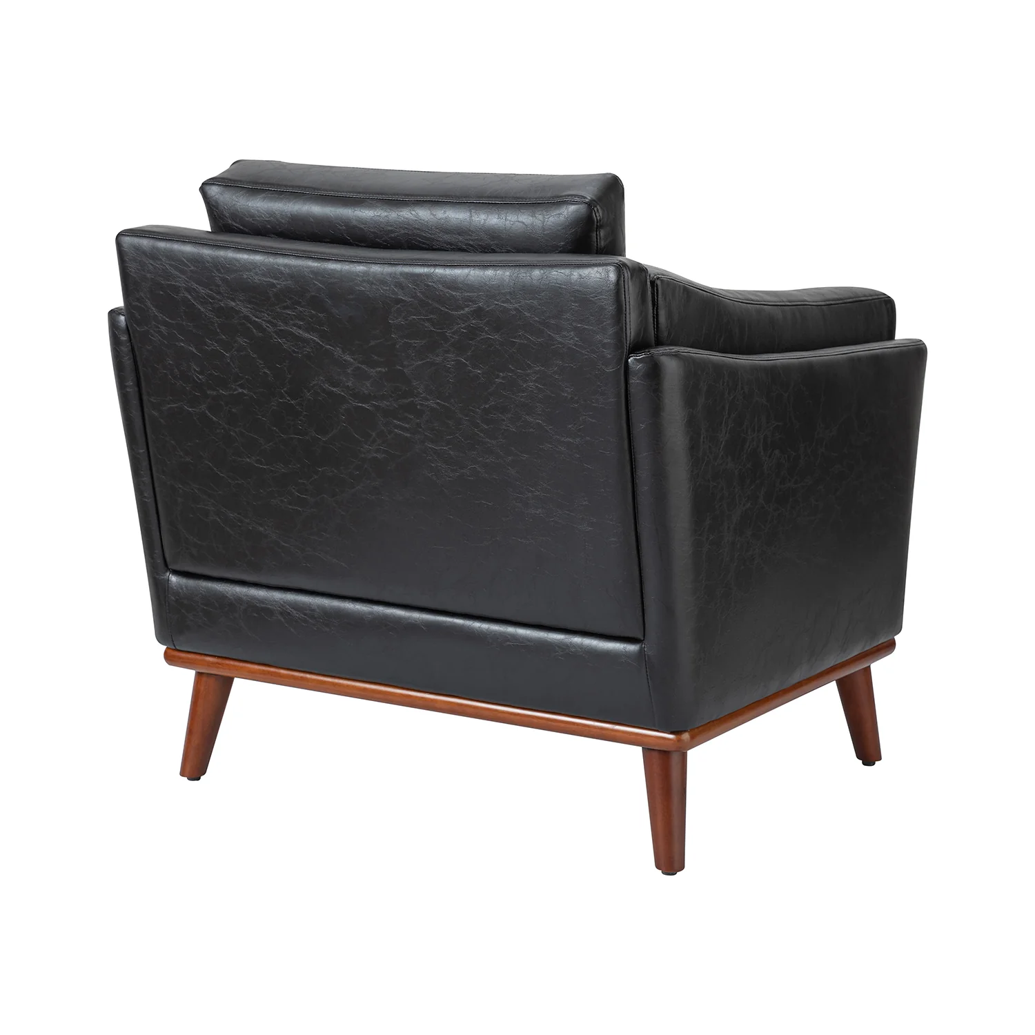 Jerome Vegan Leather Armchair in Black - Image 3
