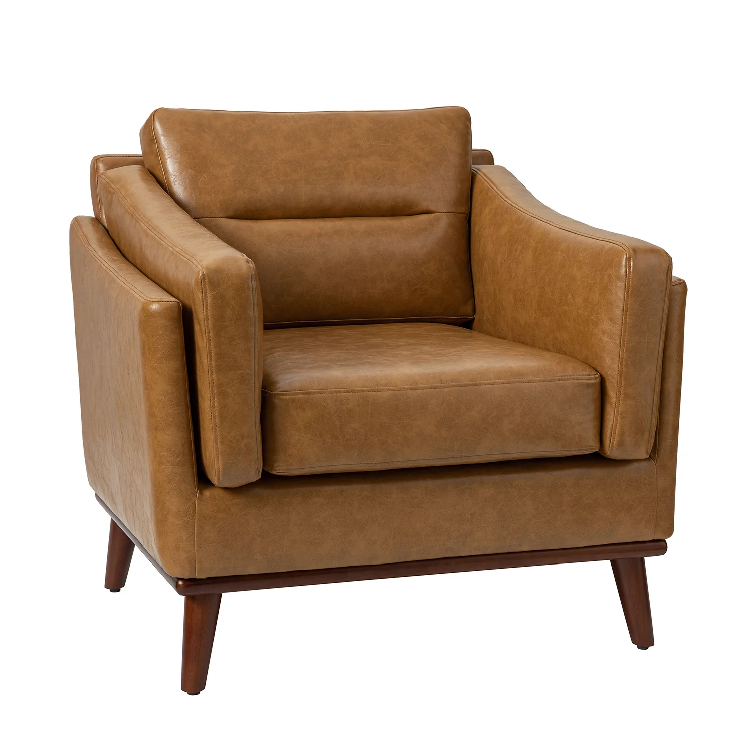 Jerome Vegan Leather Armchair in Camel - Image 2