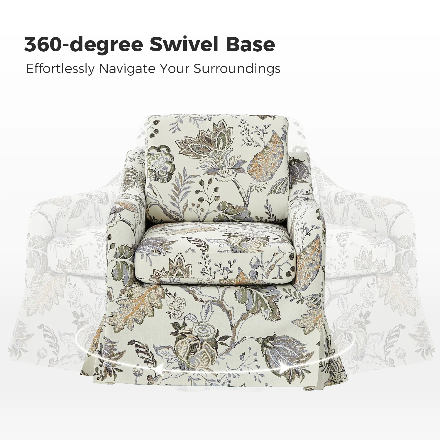 Alois Slipcovered Swivel Chair in Jeacobean - Image 3