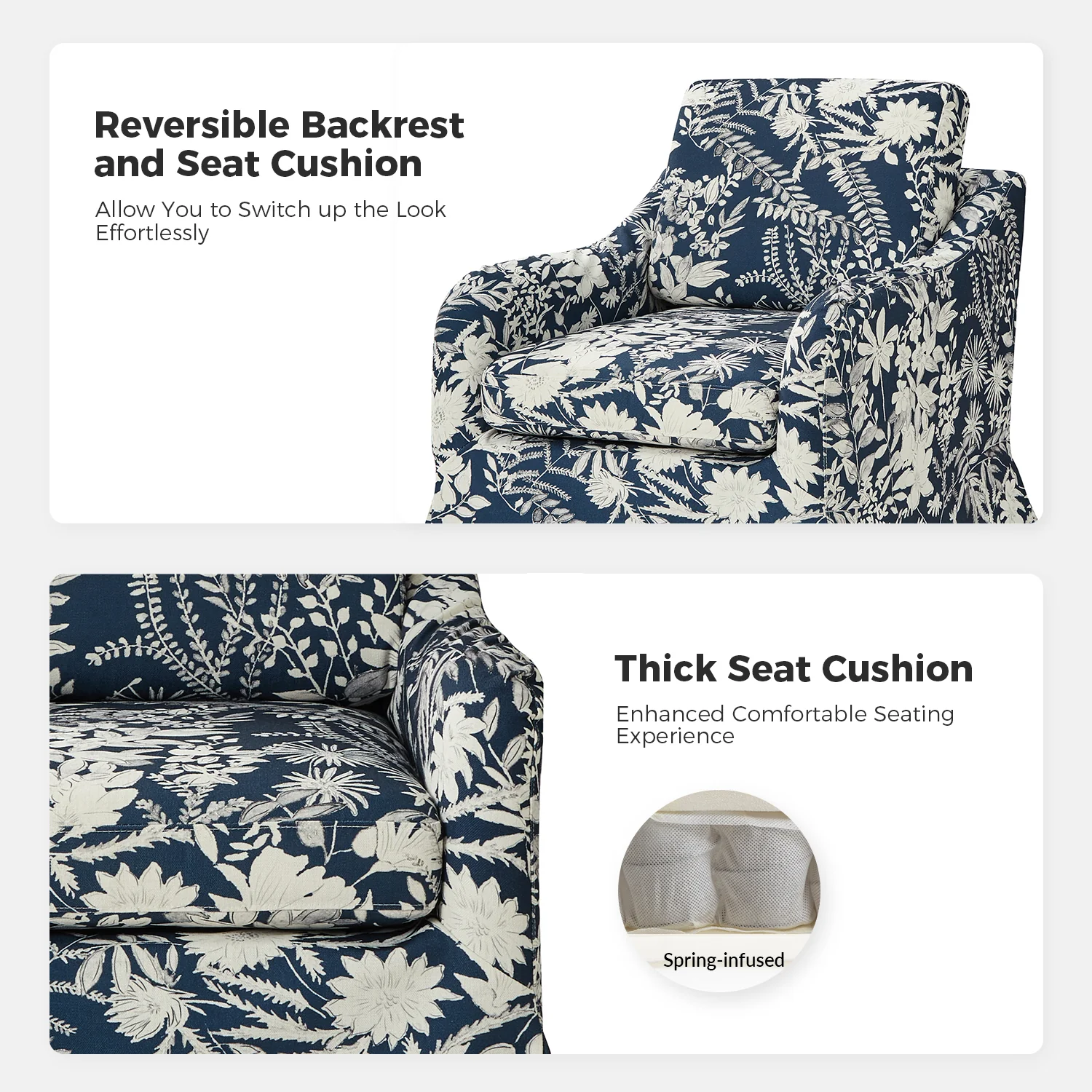 Alois Slipcovered Swivel Chair Alois Slipcovered Swivel Chair Alois Slipcovered Swivel Chair Alois Slipcovered Swivel Chair Alois Slipcovered Swivel Chair in Navy - Image 6