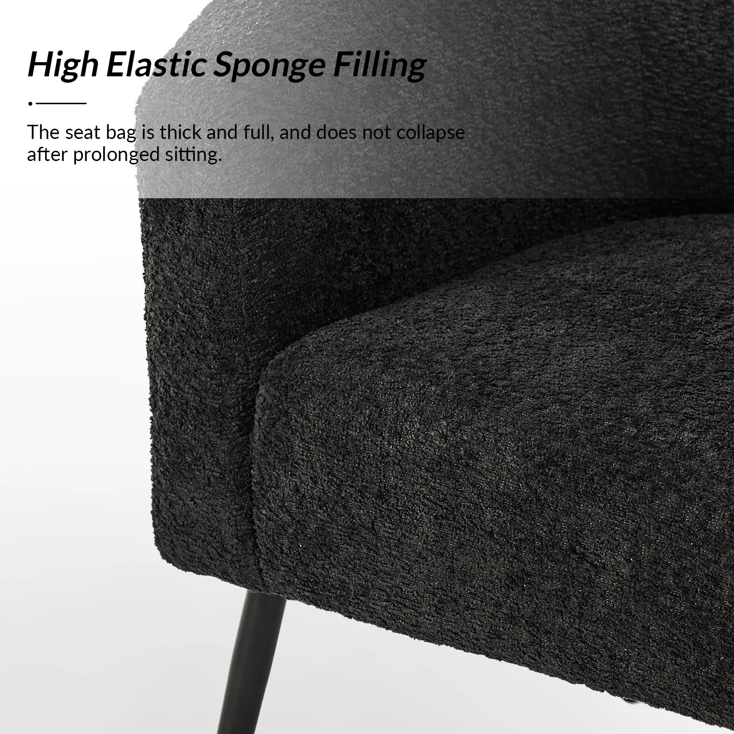 George Modern Boucle Armchair in Black - Image 5