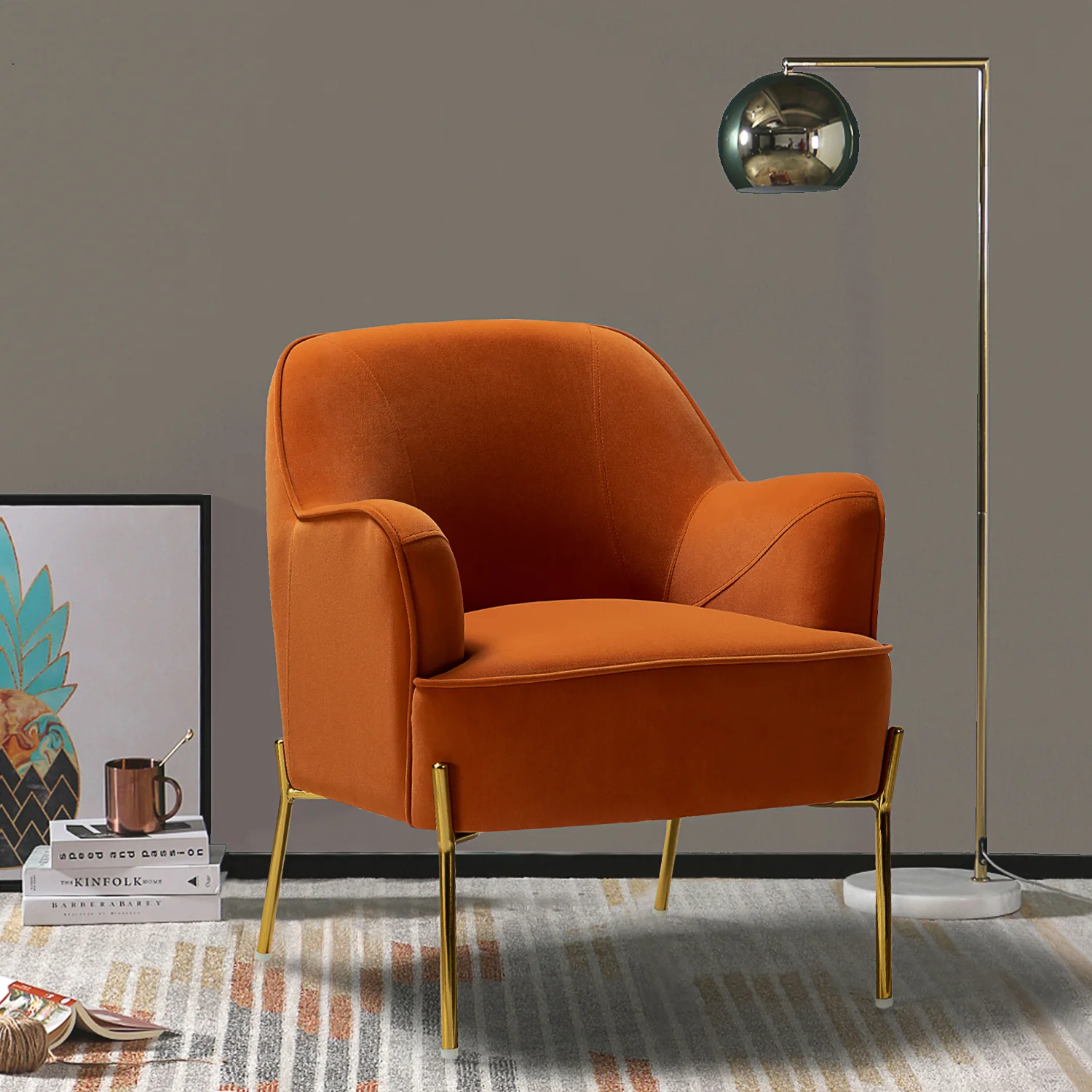 Nora Accent Chair in Orange