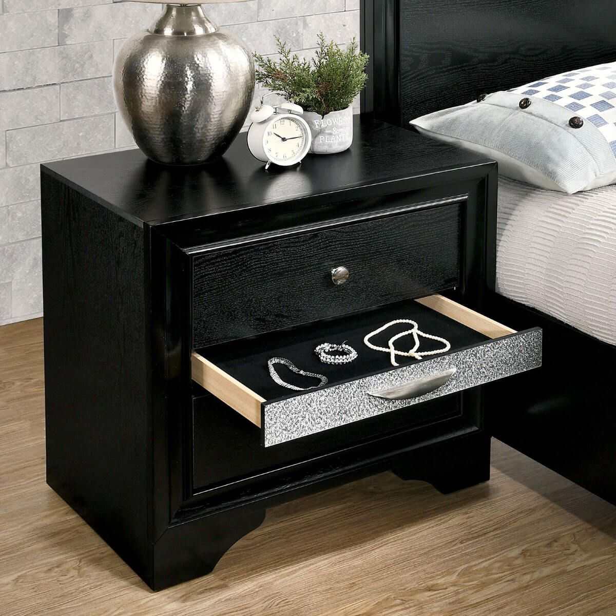 Chrissy Black Nightstand - Image 3